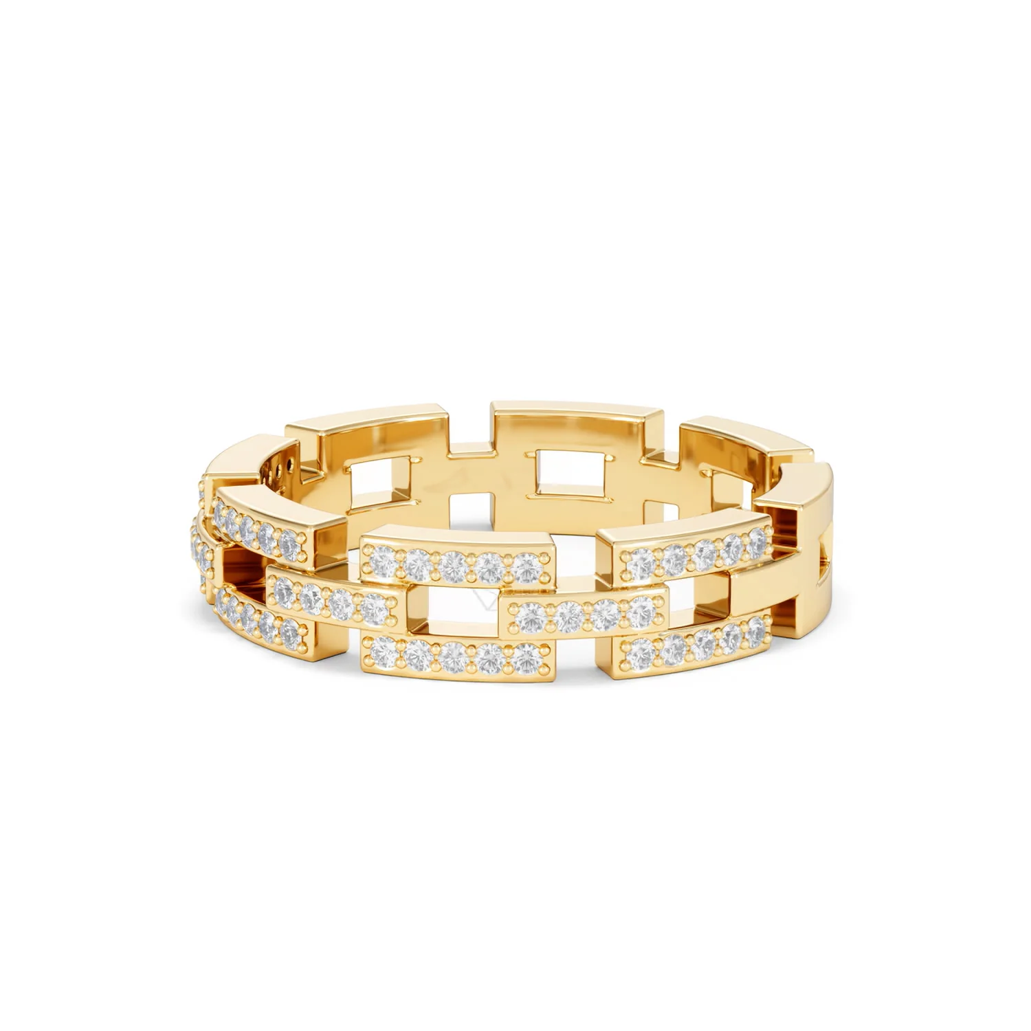Lab Diamond Chain Link Ring 0.24ct in 18k Gold Vermeil - Image 83