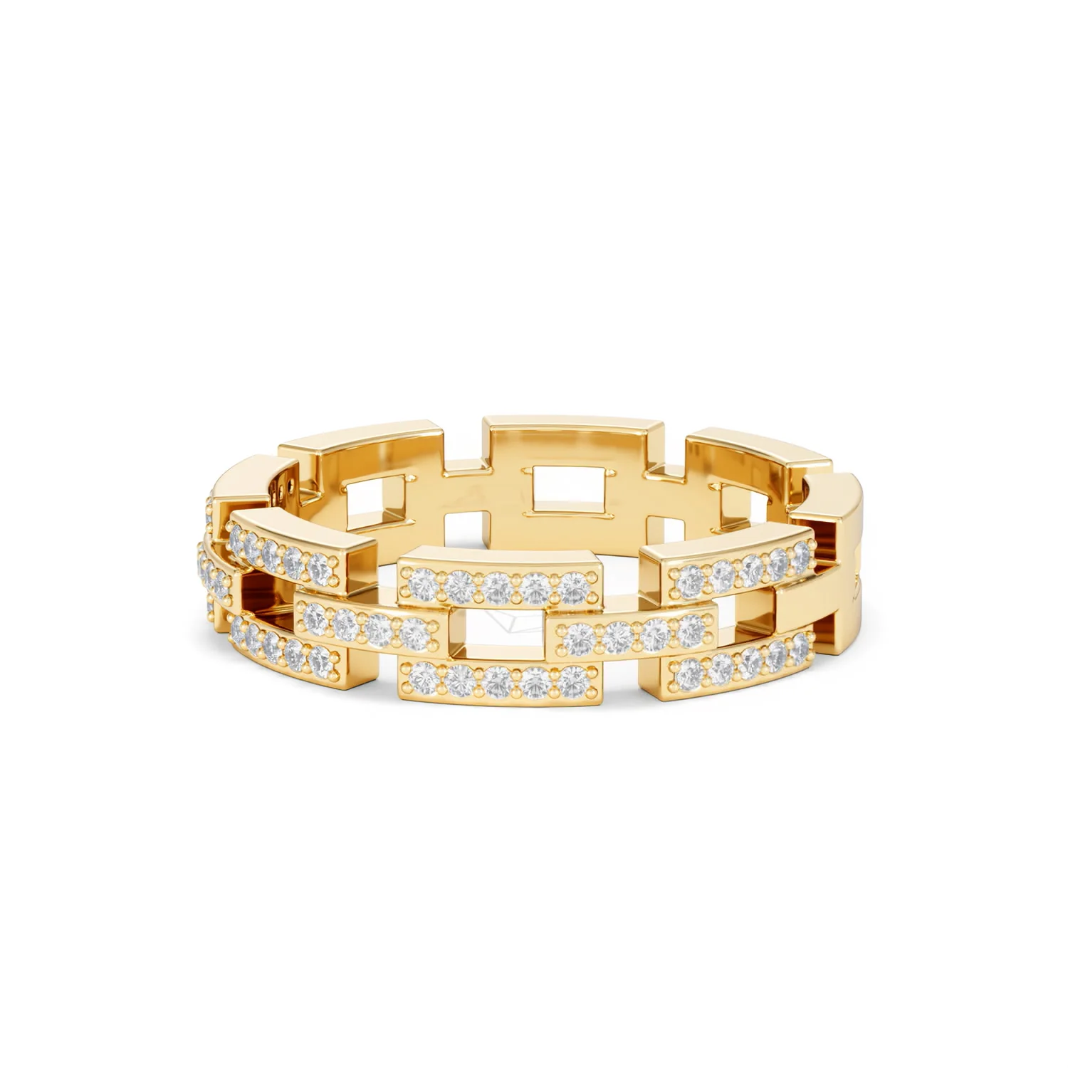 Lab Diamond Chain Link Ring 0.24ct in 18k Gold Vermeil - Image 84