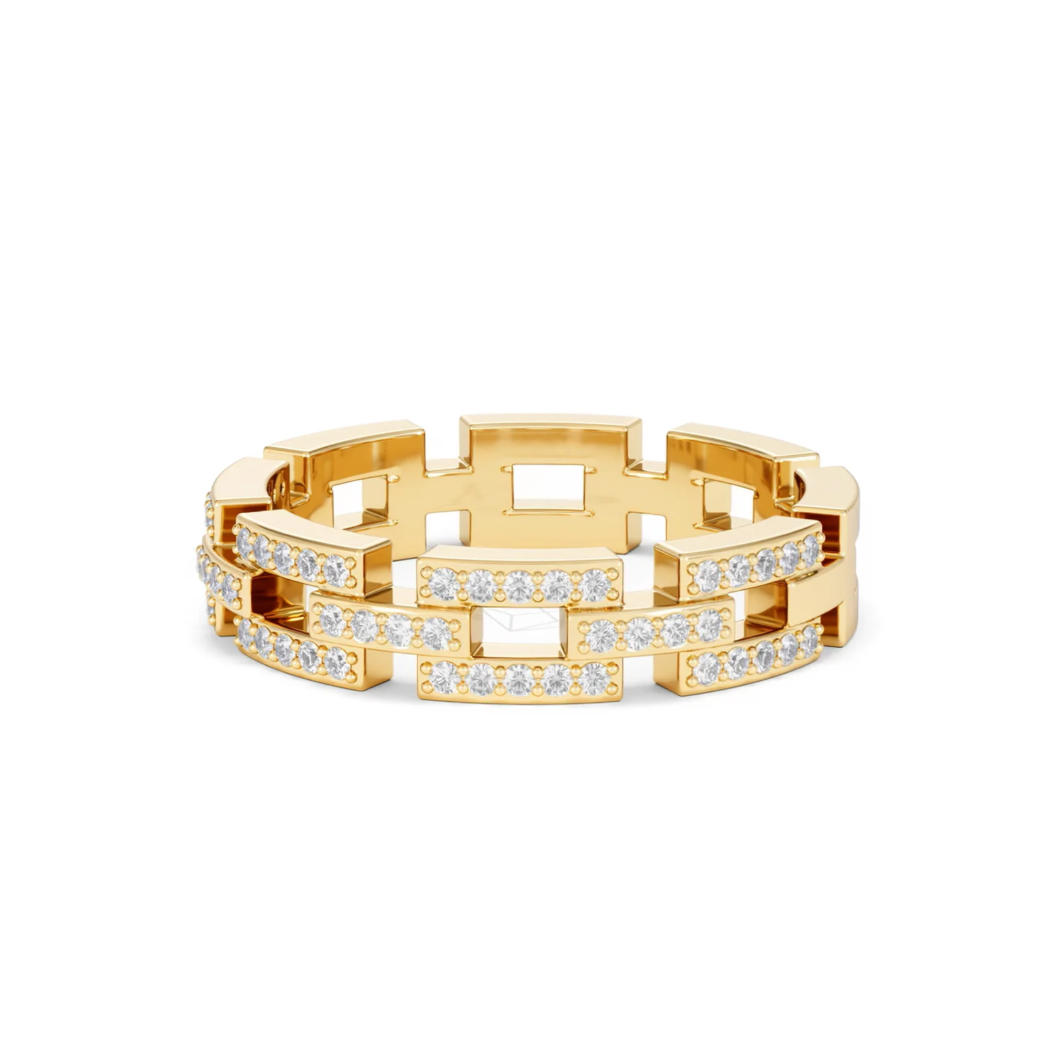 Lab Diamond Chain Link Ring 0.24ct in 18k Gold Vermeil - Image 85
