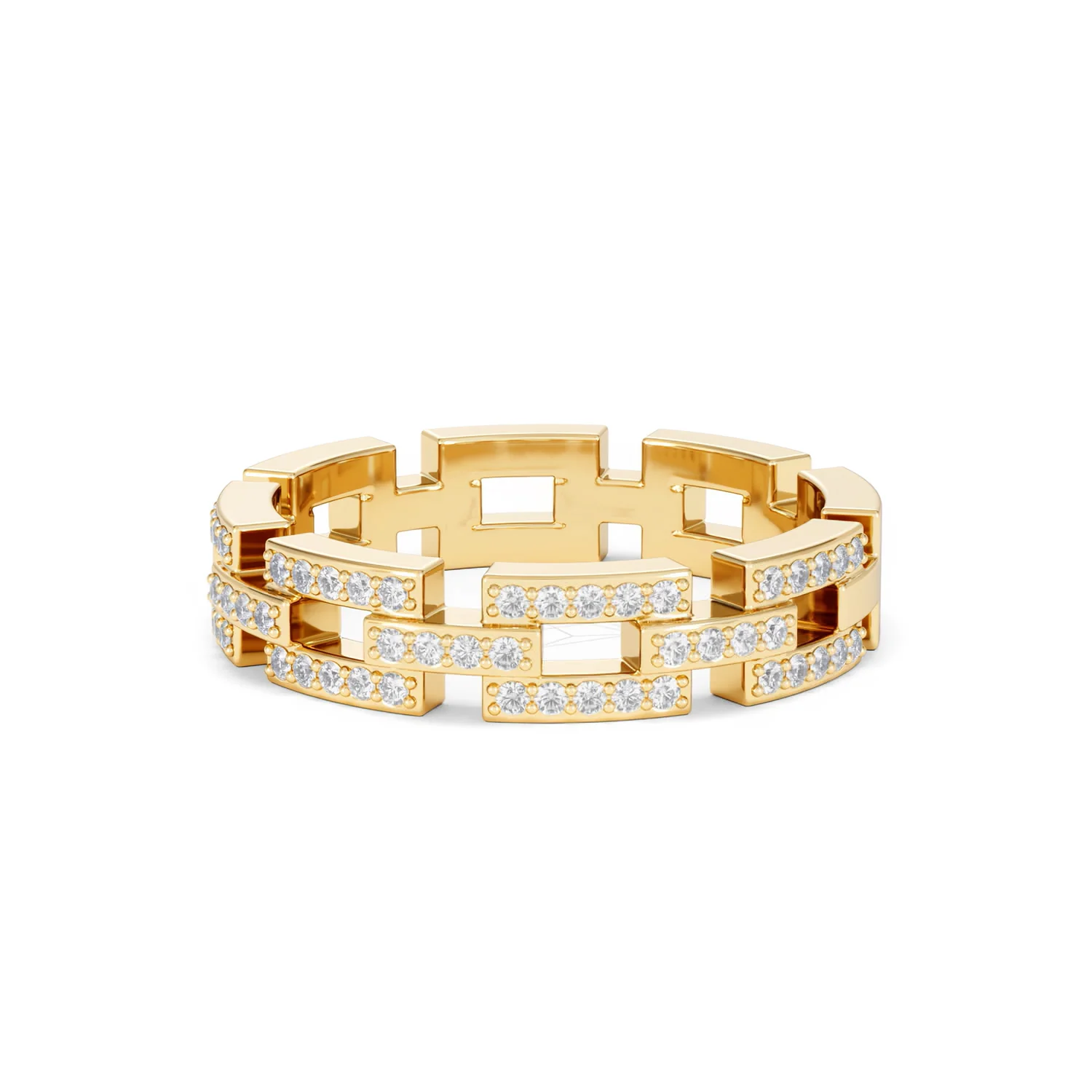 Lab Diamond Chain Link Ring 0.24ct in 18k Gold Vermeil - Image 87