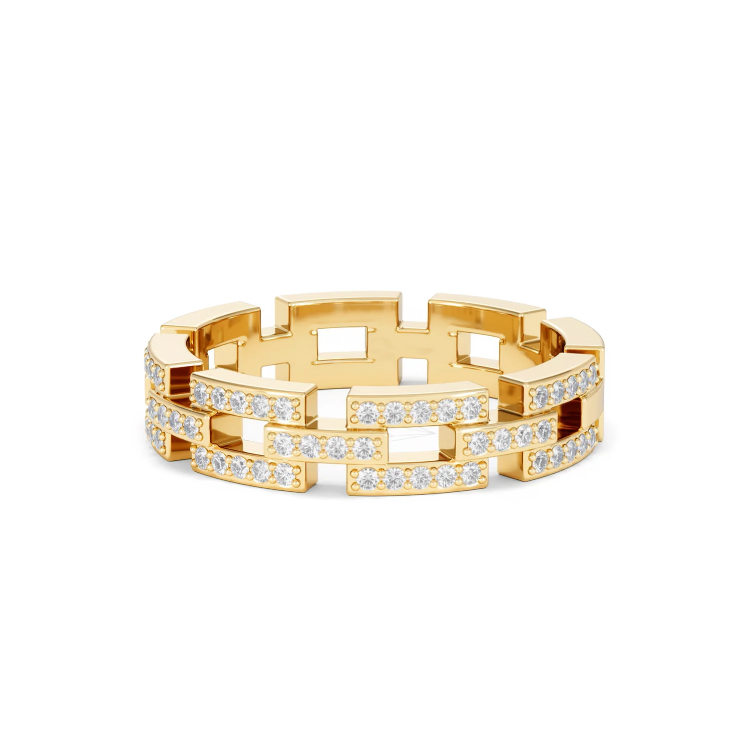 Lab Diamond Chain Link Ring 0.24ct in 18k Gold Vermeil - Image 88