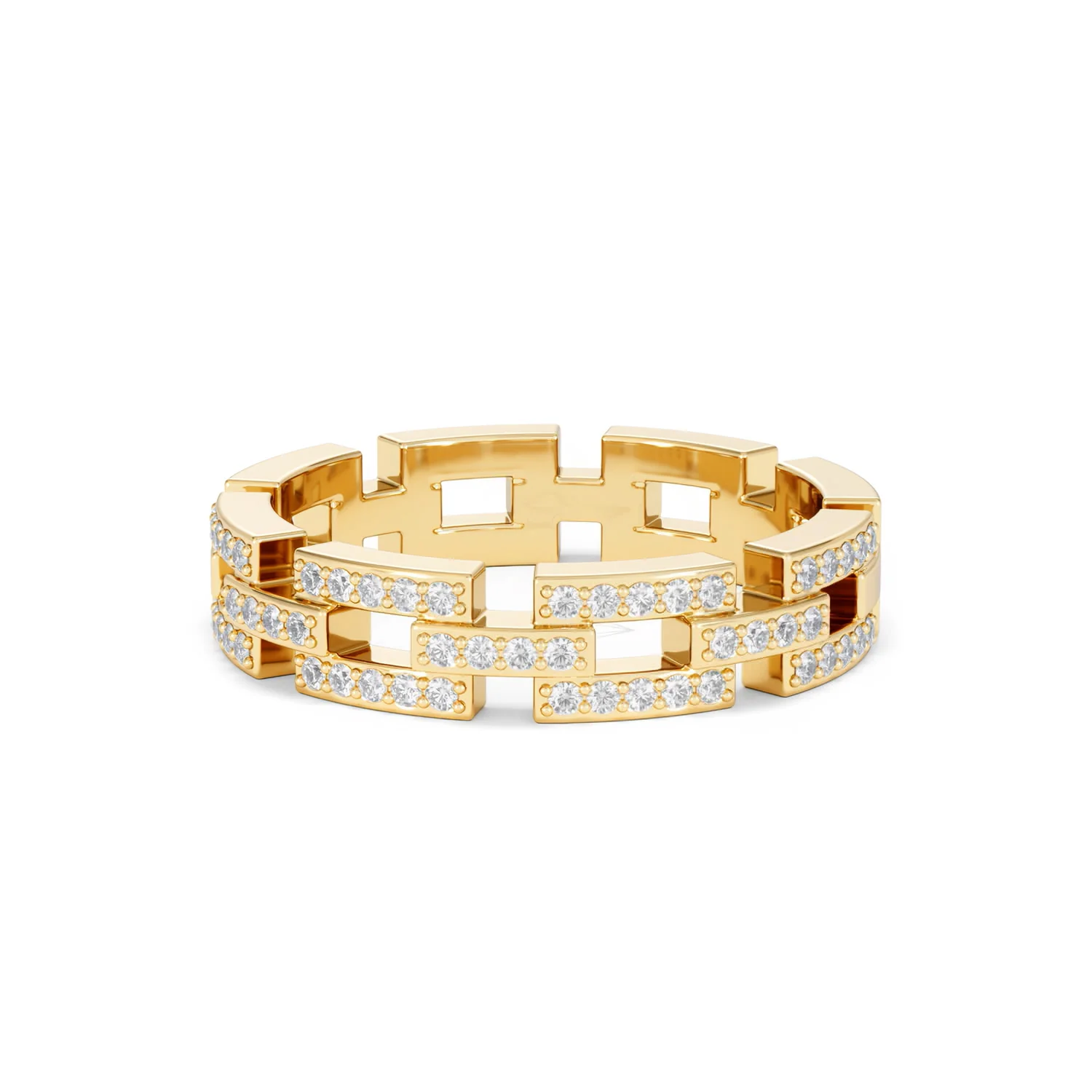 Lab Diamond Chain Link Ring 0.24ct in 18k Gold Vermeil - Image 89