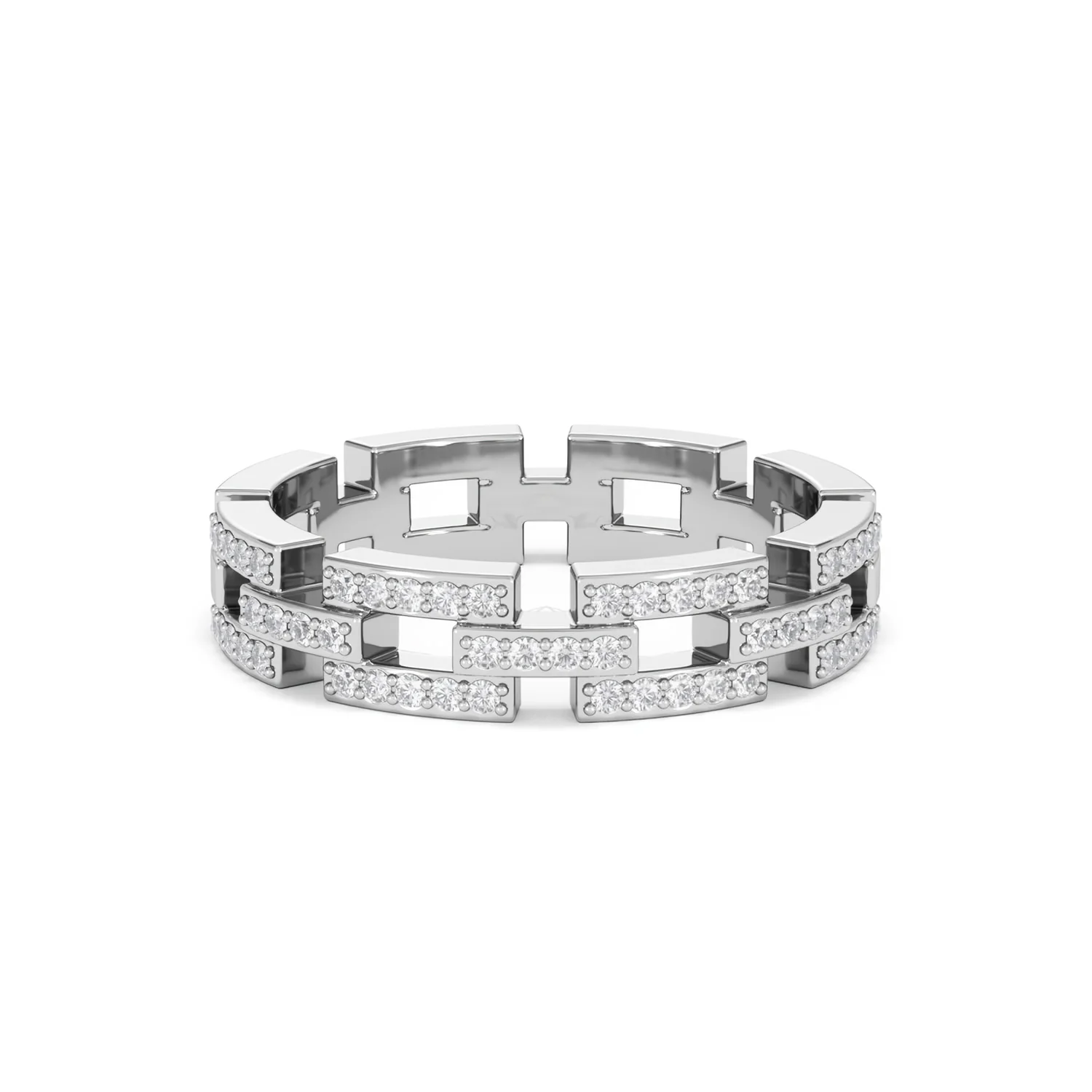 Lab Diamond Chain Link Ring 0.24ct in 925 Silver - Image 11