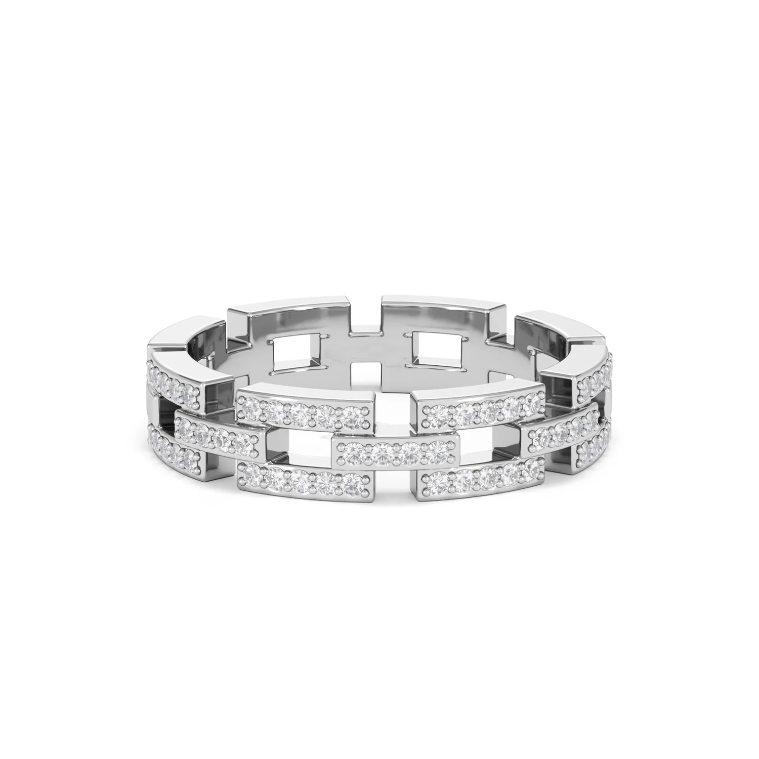 Lab Diamond Chain Link Ring 0.24ct in 925 Silver - Image 12