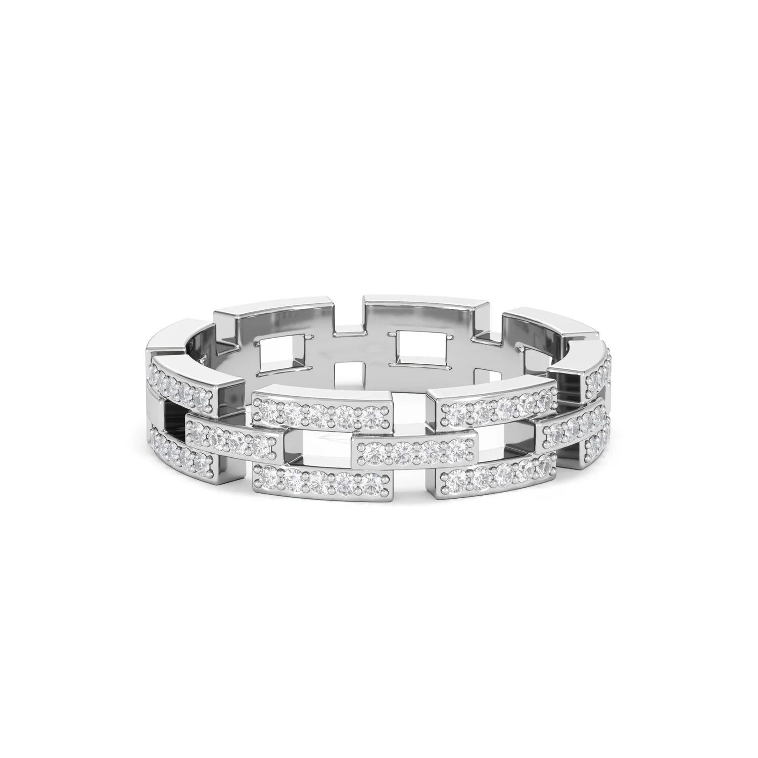 Lab Diamond Chain Link Ring 0.24ct in 925 Silver - Image 13