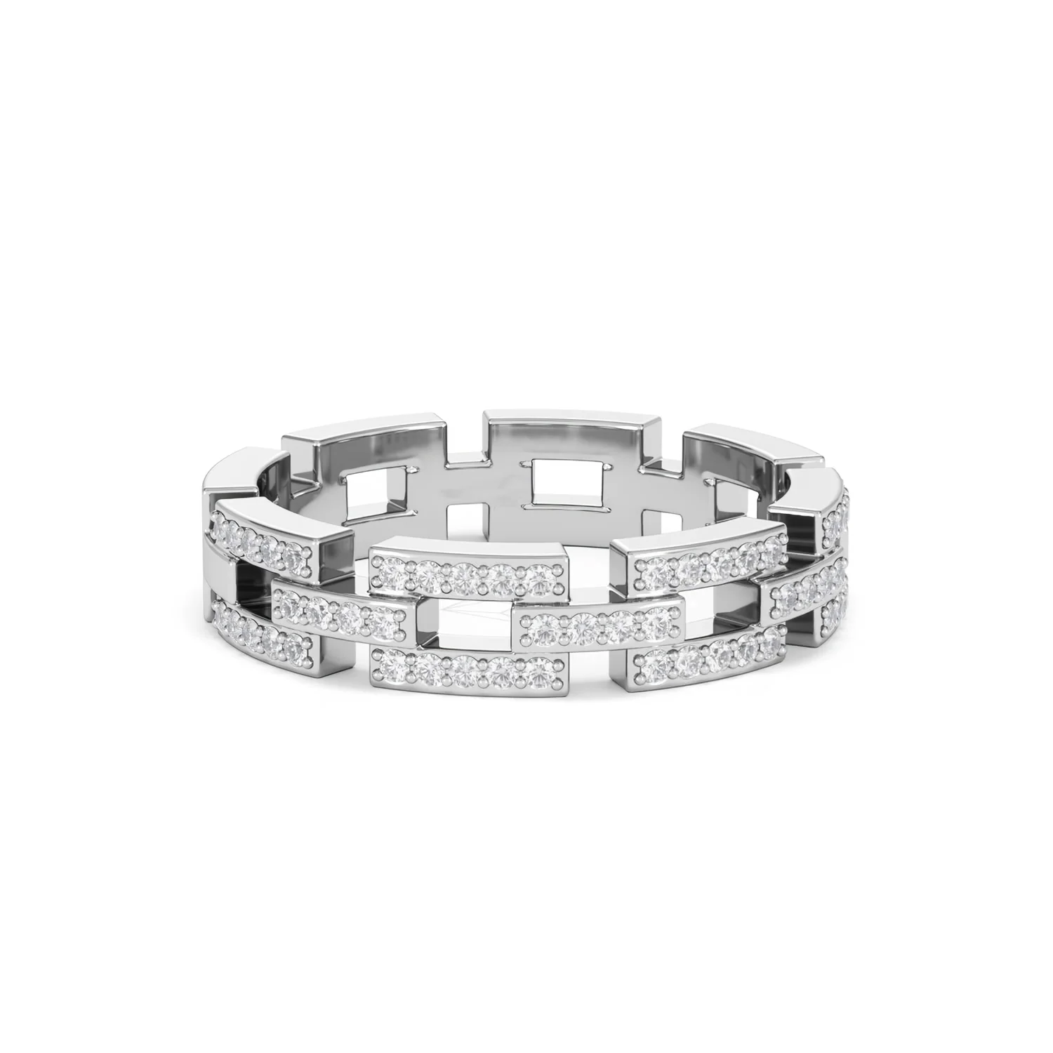 Lab Diamond Chain Link Ring 0.24ct in 925 Silver - Image 14