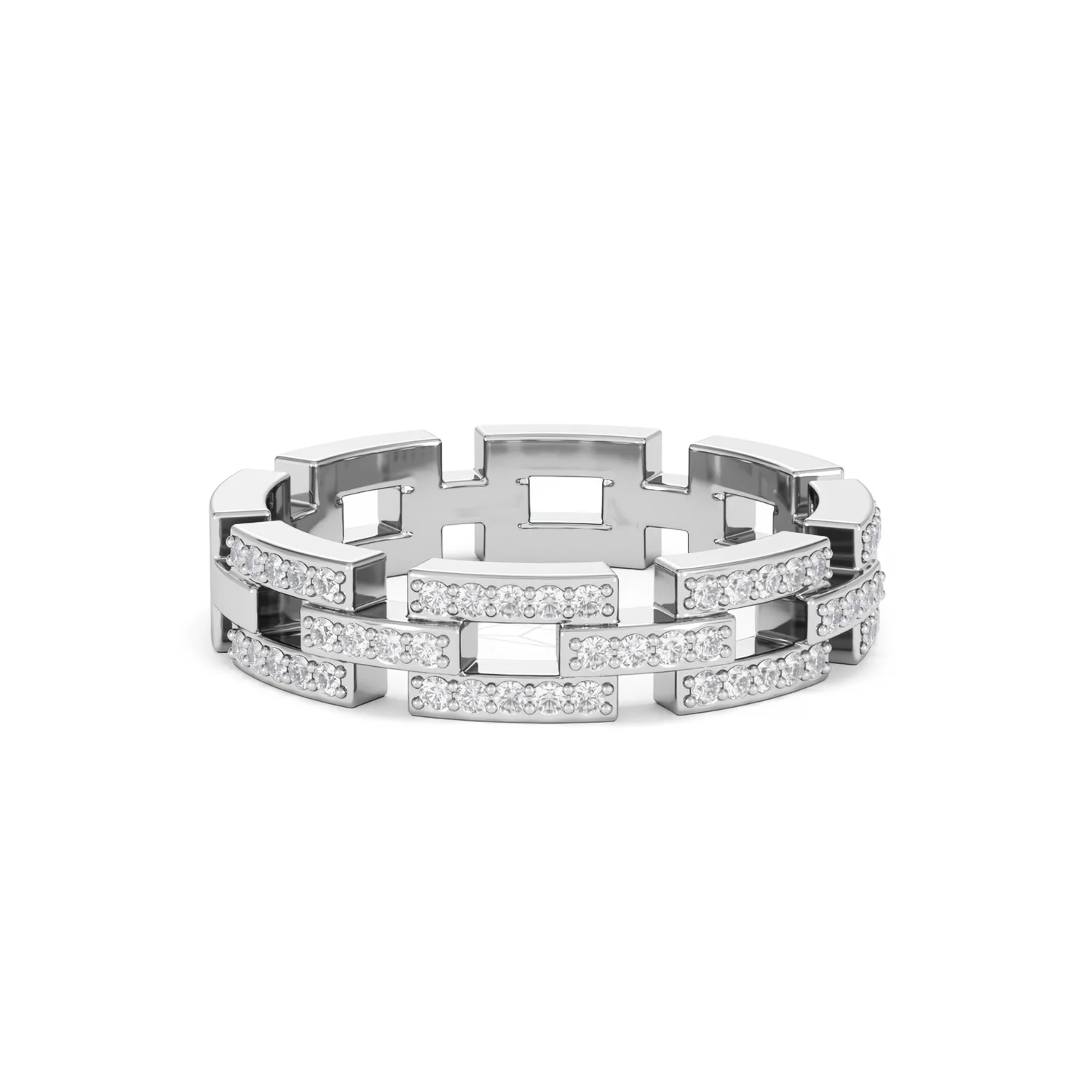 Lab Diamond Chain Link Ring 0.24ct in 925 Silver - Image 15