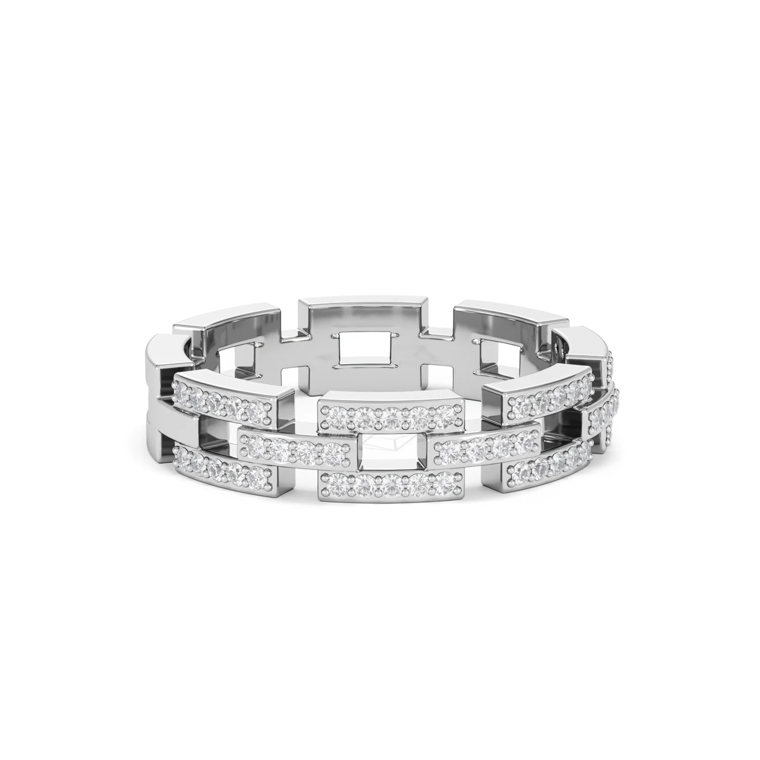 Lab Diamond Chain Link Ring 0.24ct in 925 Silver - Image 17