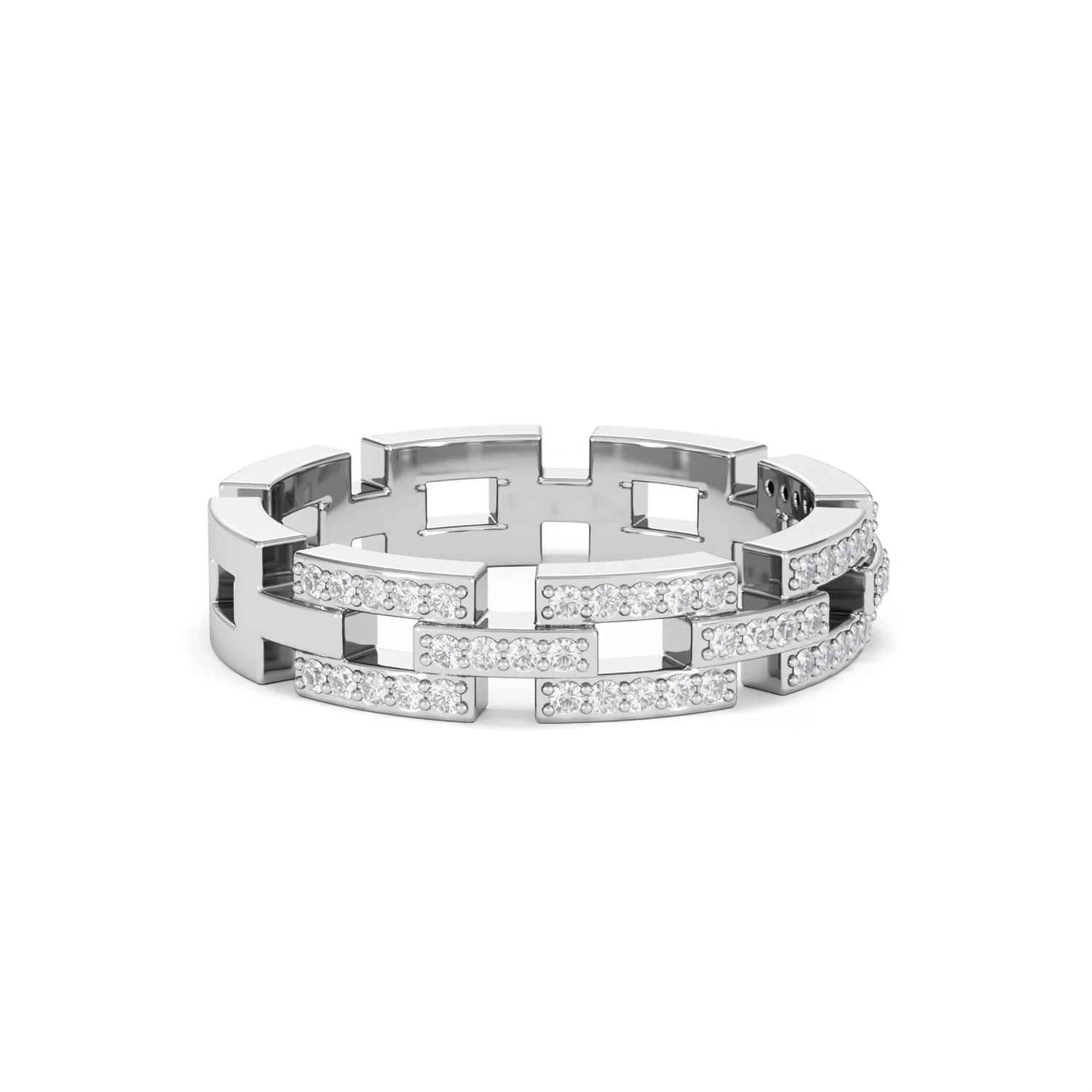 Lab Diamond Chain Link Ring 0.24ct in 925 Silver - Image 20
