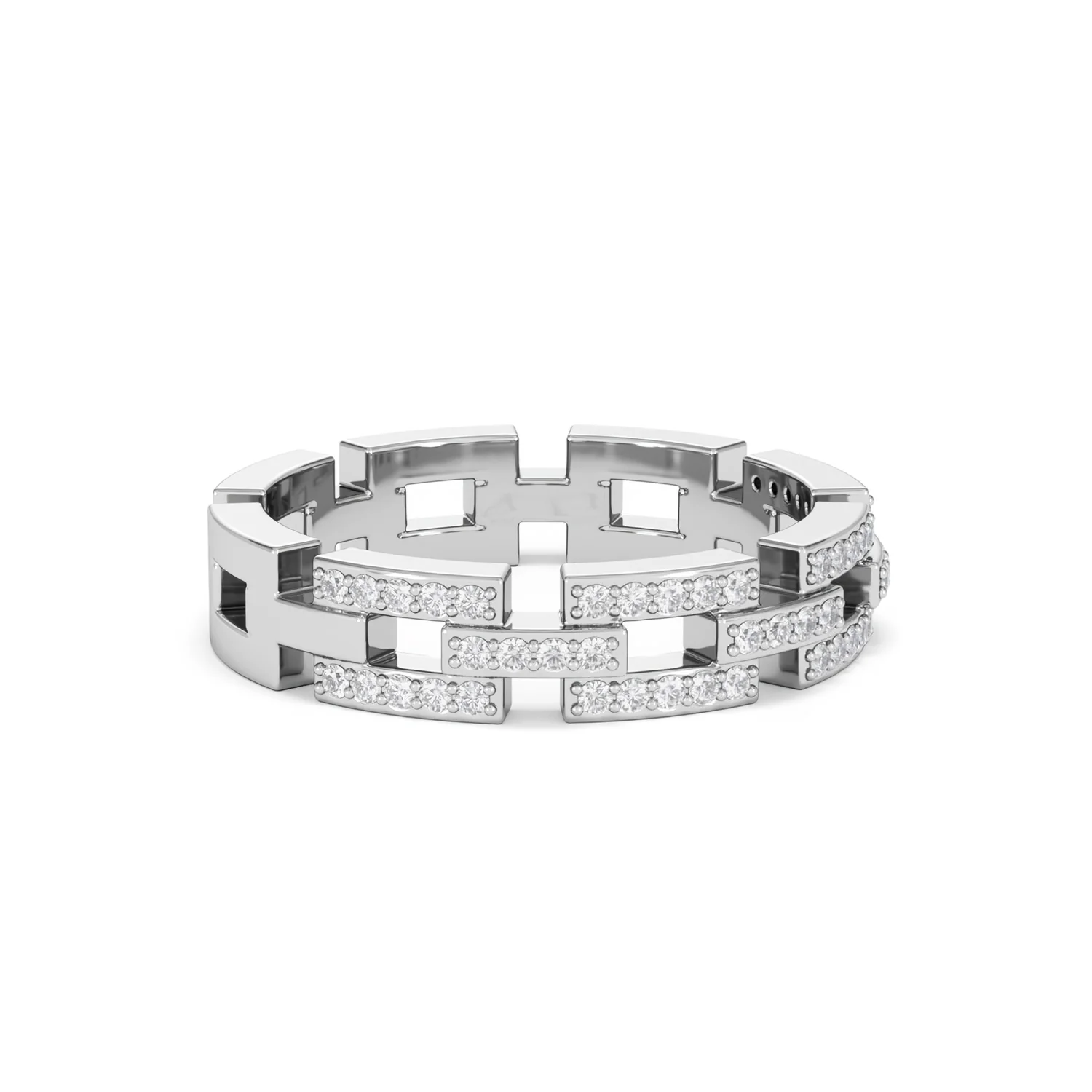 Lab Diamond Chain Link Ring 0.24ct in 925 Silver - Image 21
