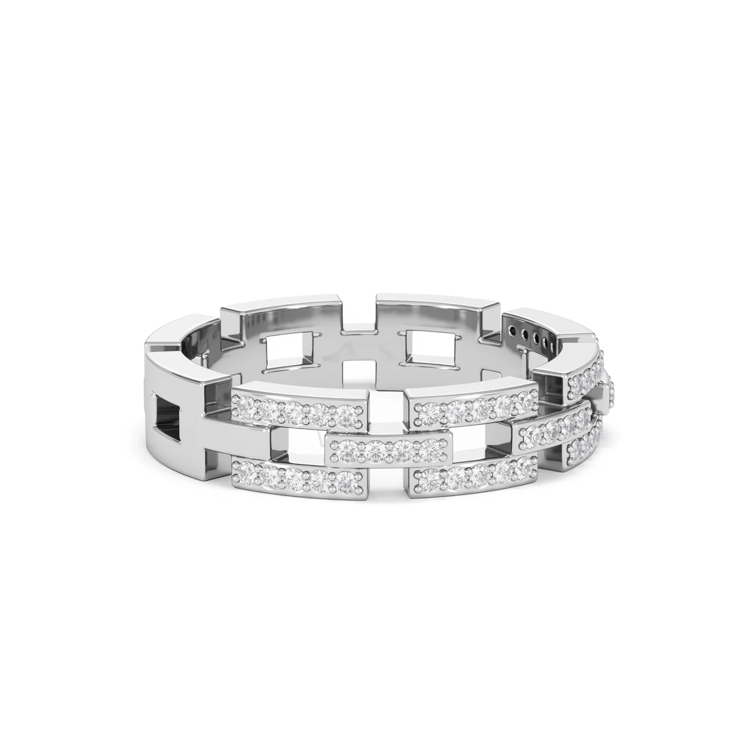 Lab Diamond Chain Link Ring 0.24ct in 925 Silver - Image 22