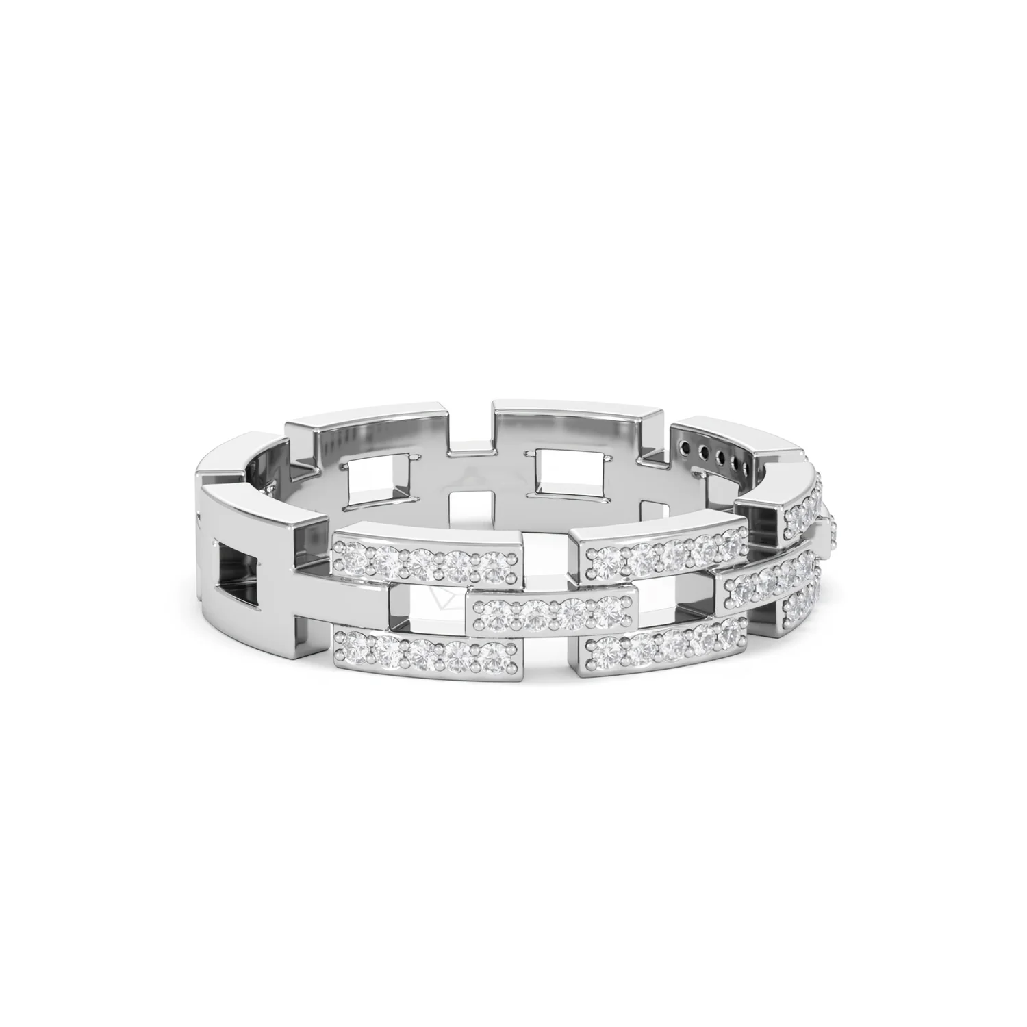 Lab Diamond Chain Link Ring 0.24ct in 925 Silver - Image 23