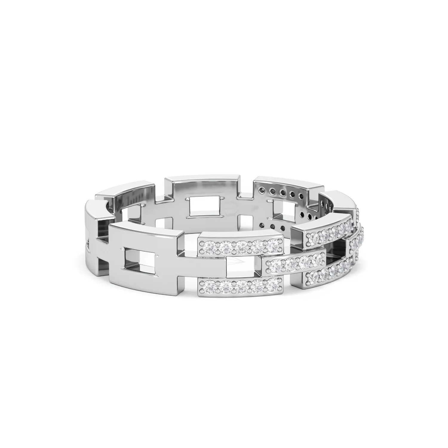 Lab Diamond Chain Link Ring 0.24ct in 925 Silver - Image 28