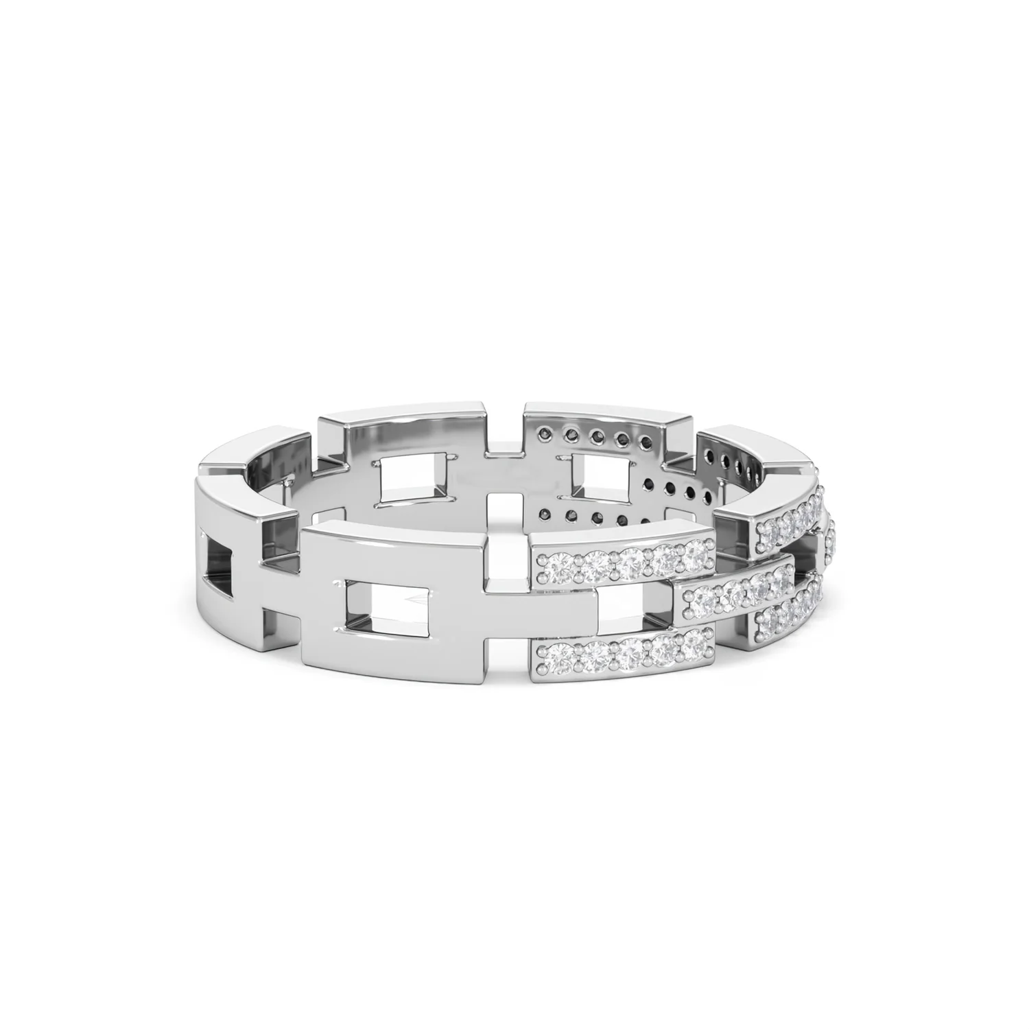 Lab Diamond Chain Link Ring 0.24ct in 925 Silver - Image 31
