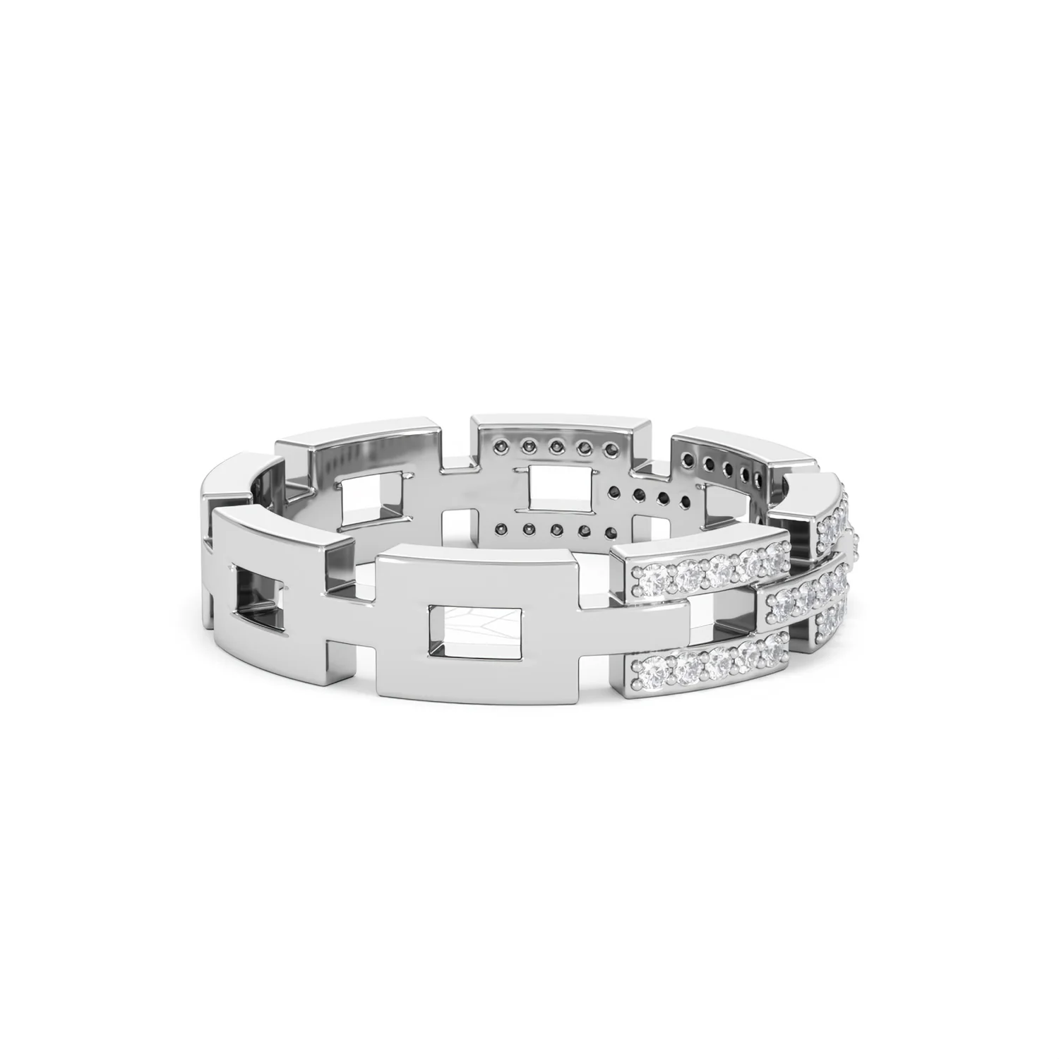 Lab Diamond Chain Link Ring 0.24ct in 925 Silver - Image 34