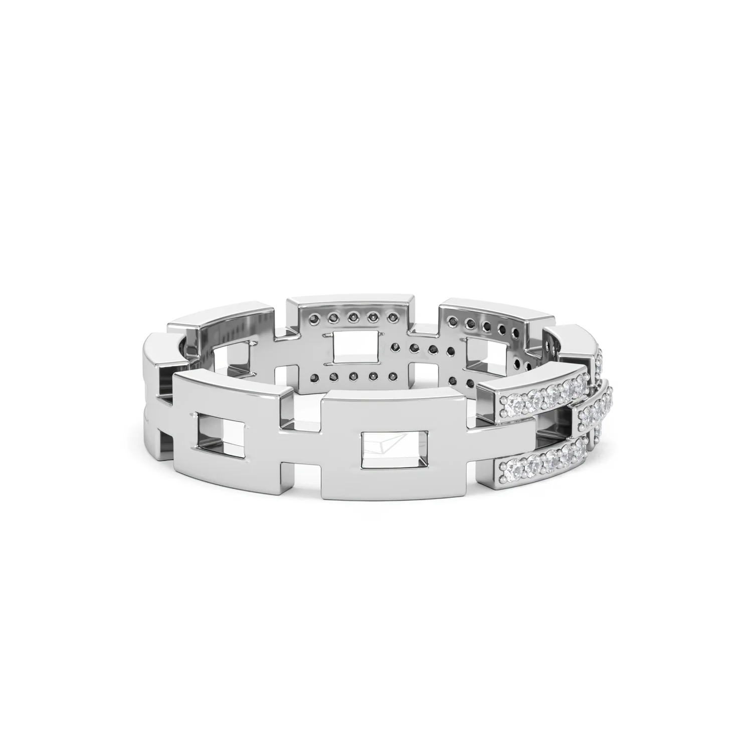 Lab Diamond Chain Link Ring 0.24ct in 925 Silver - Image 37