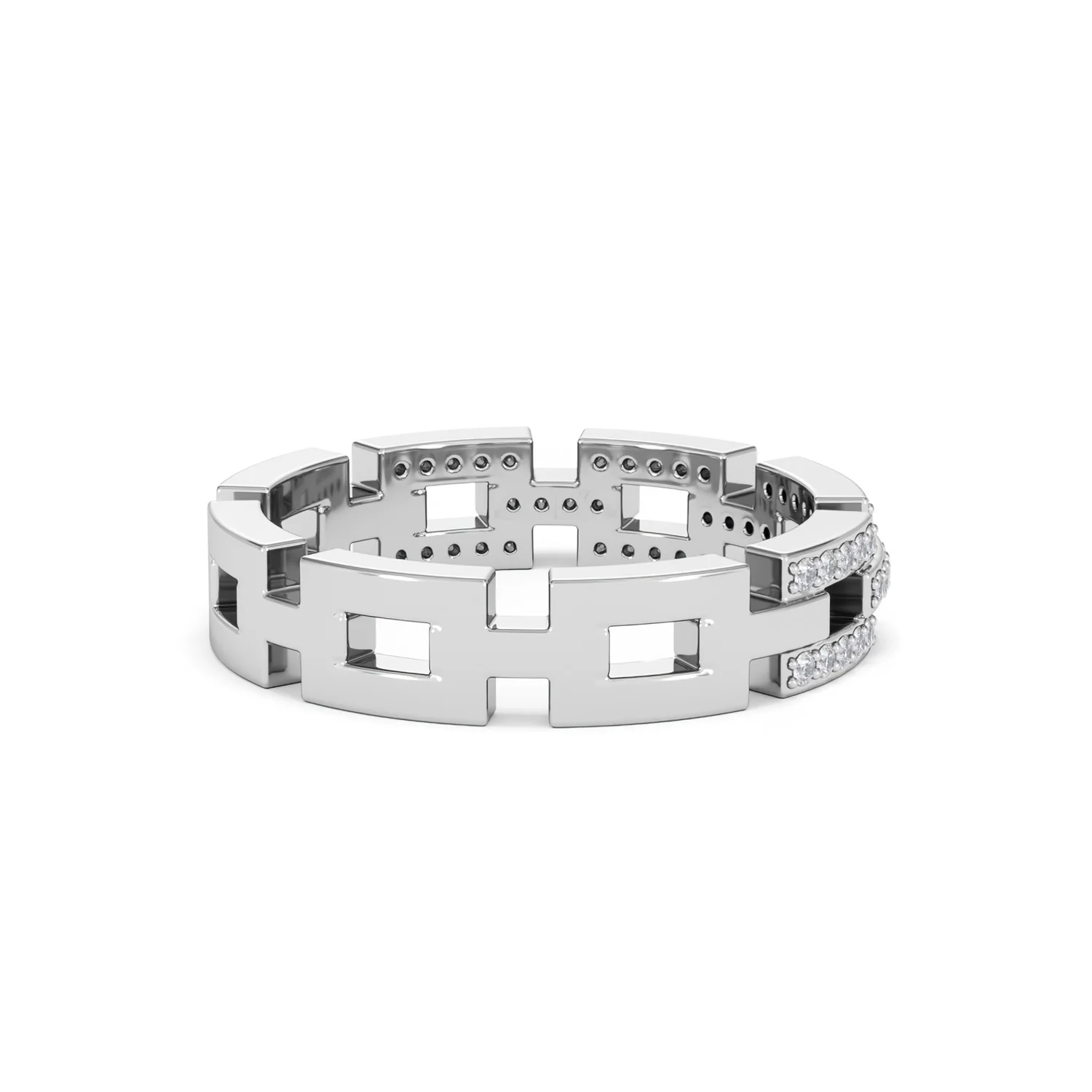 Lab Diamond Chain Link Ring 0.24ct in 925 Silver - Image 40