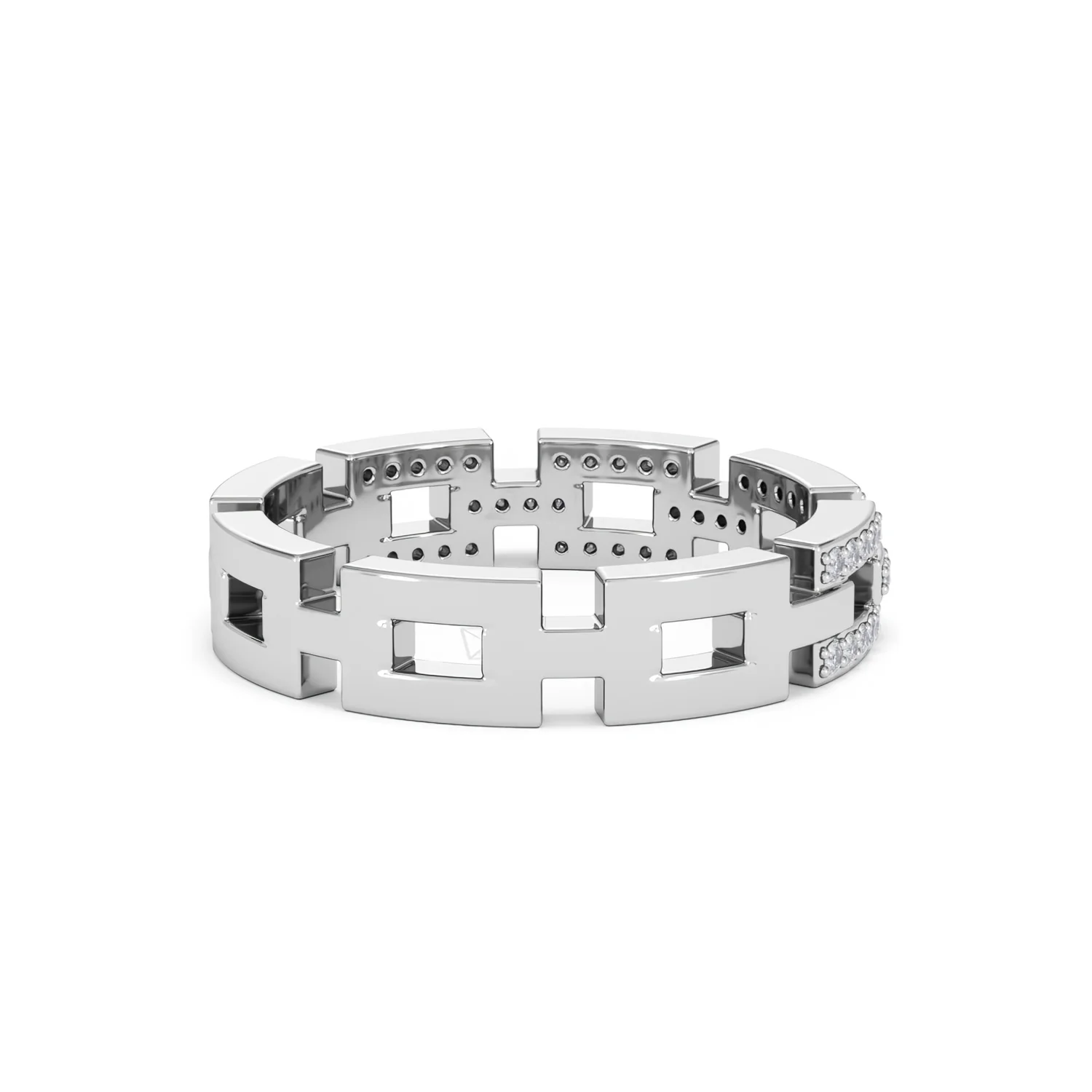 Lab Diamond Chain Link Ring 0.24ct in 925 Silver - Image 42
