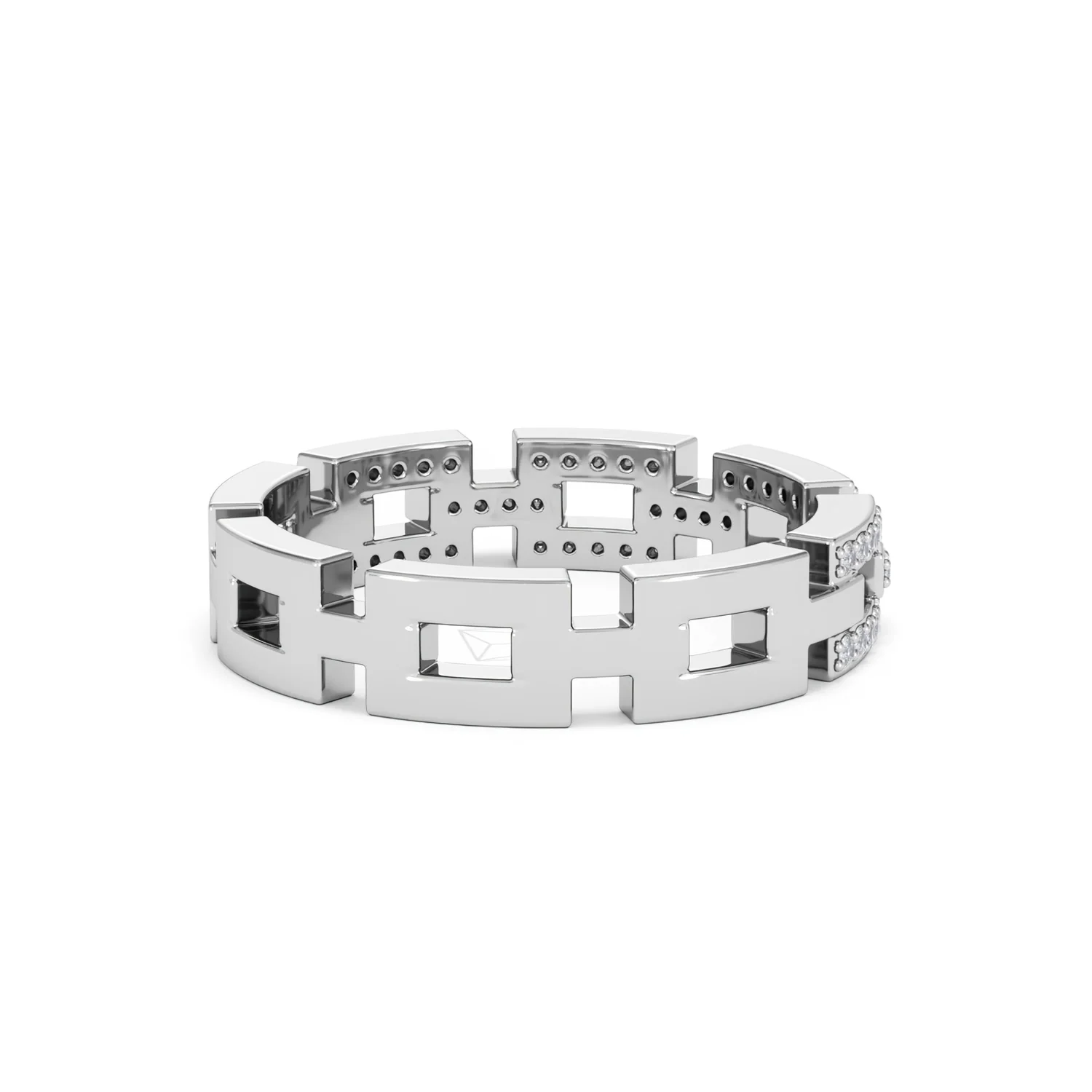 Lab Diamond Chain Link Ring 0.24ct in 925 Silver - Image 43