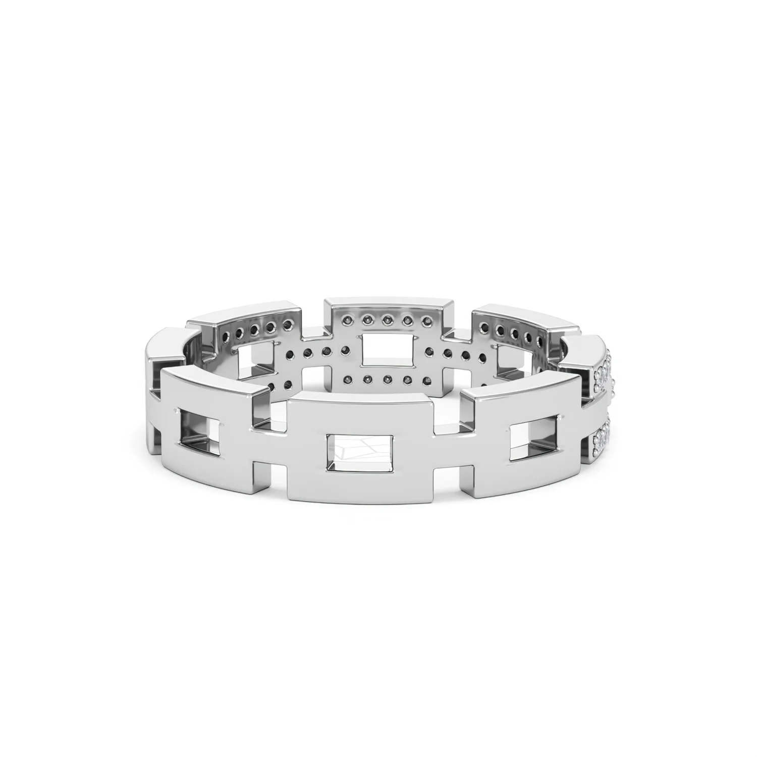 Lab Diamond Chain Link Ring 0.24ct in 925 Silver - Image 45