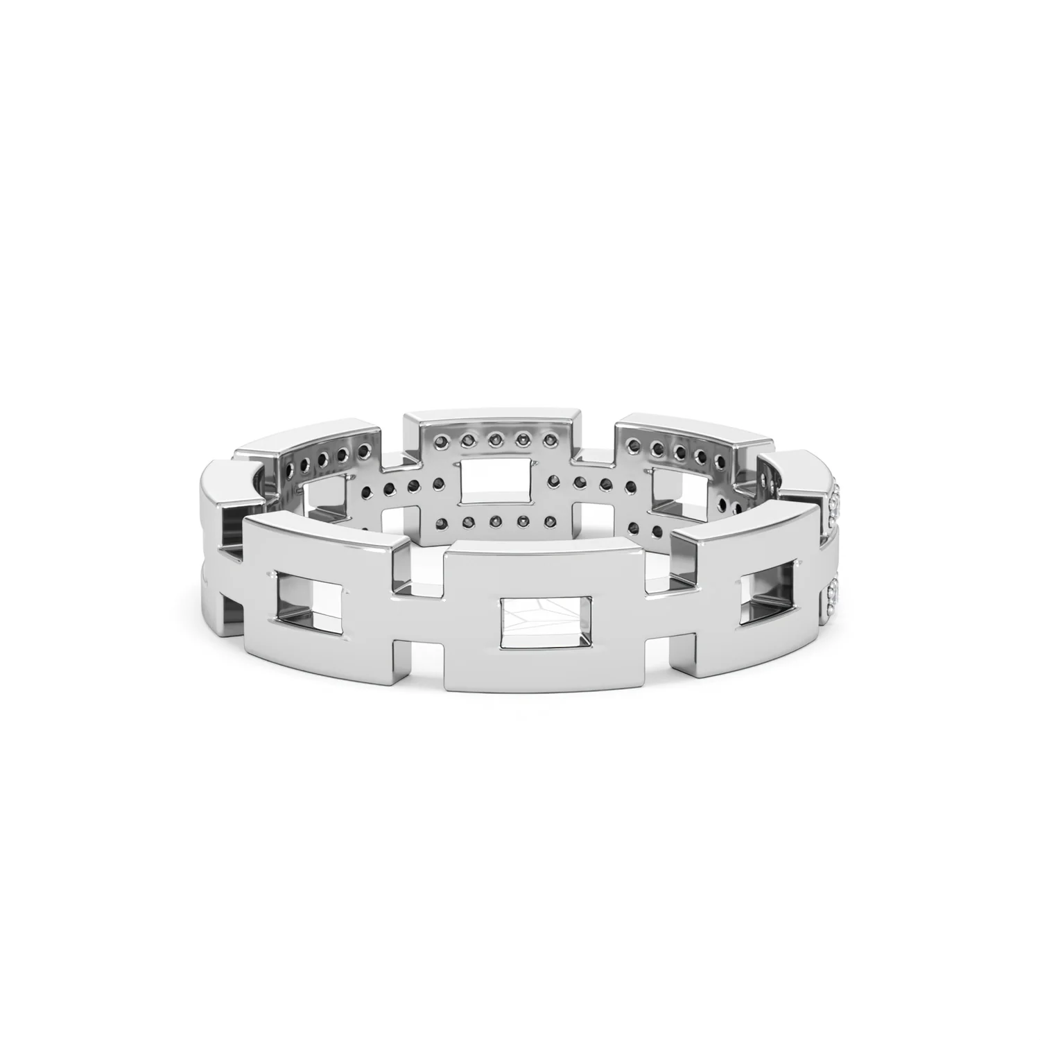 Lab Diamond Chain Link Ring 0.24ct in 925 Silver - Image 47