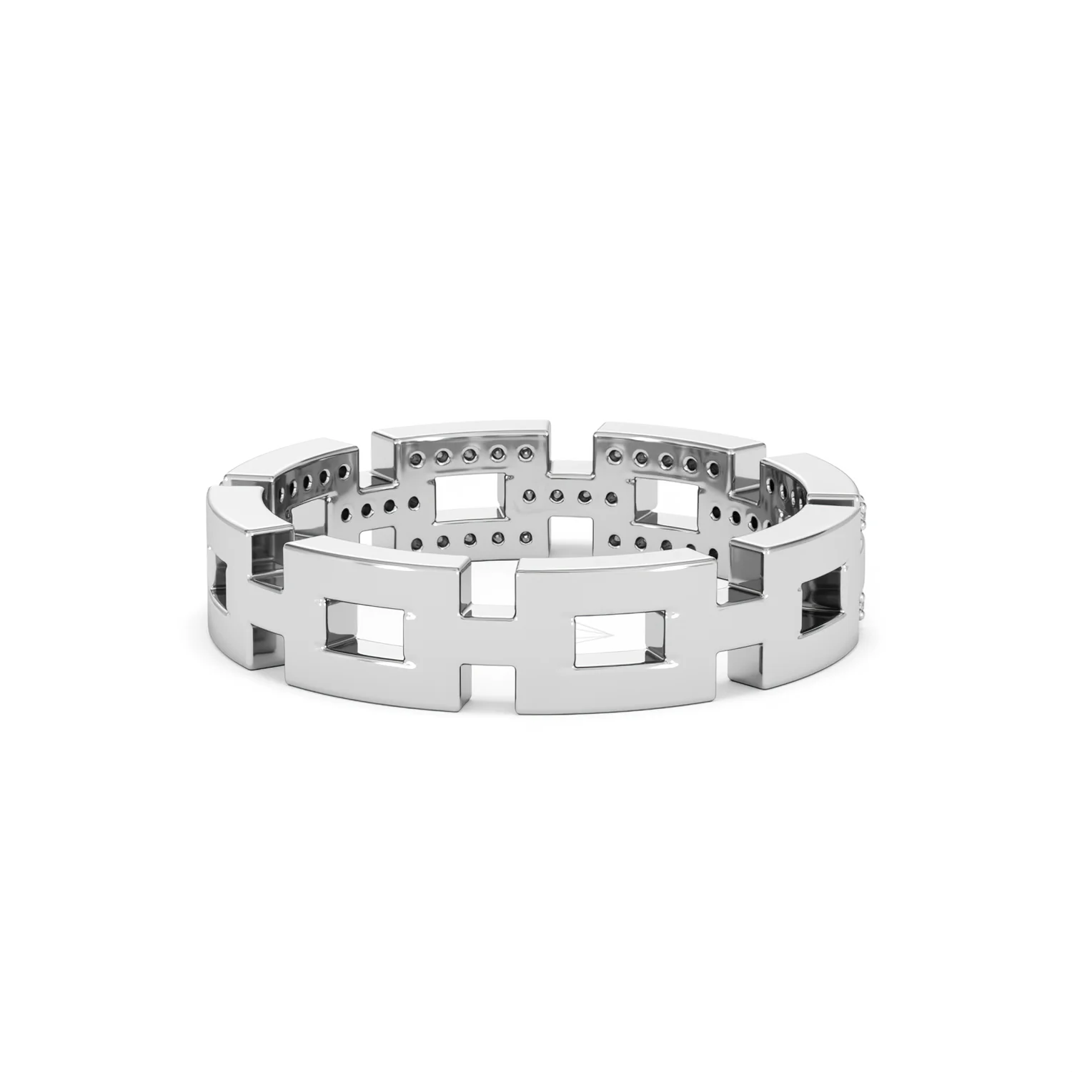 Lab Diamond Chain Link Ring 0.24ct in 925 Silver - Image 49