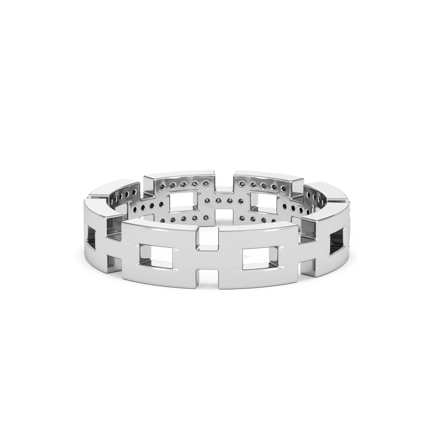 Lab Diamond Chain Link Ring 0.24ct in 925 Silver - Image 50