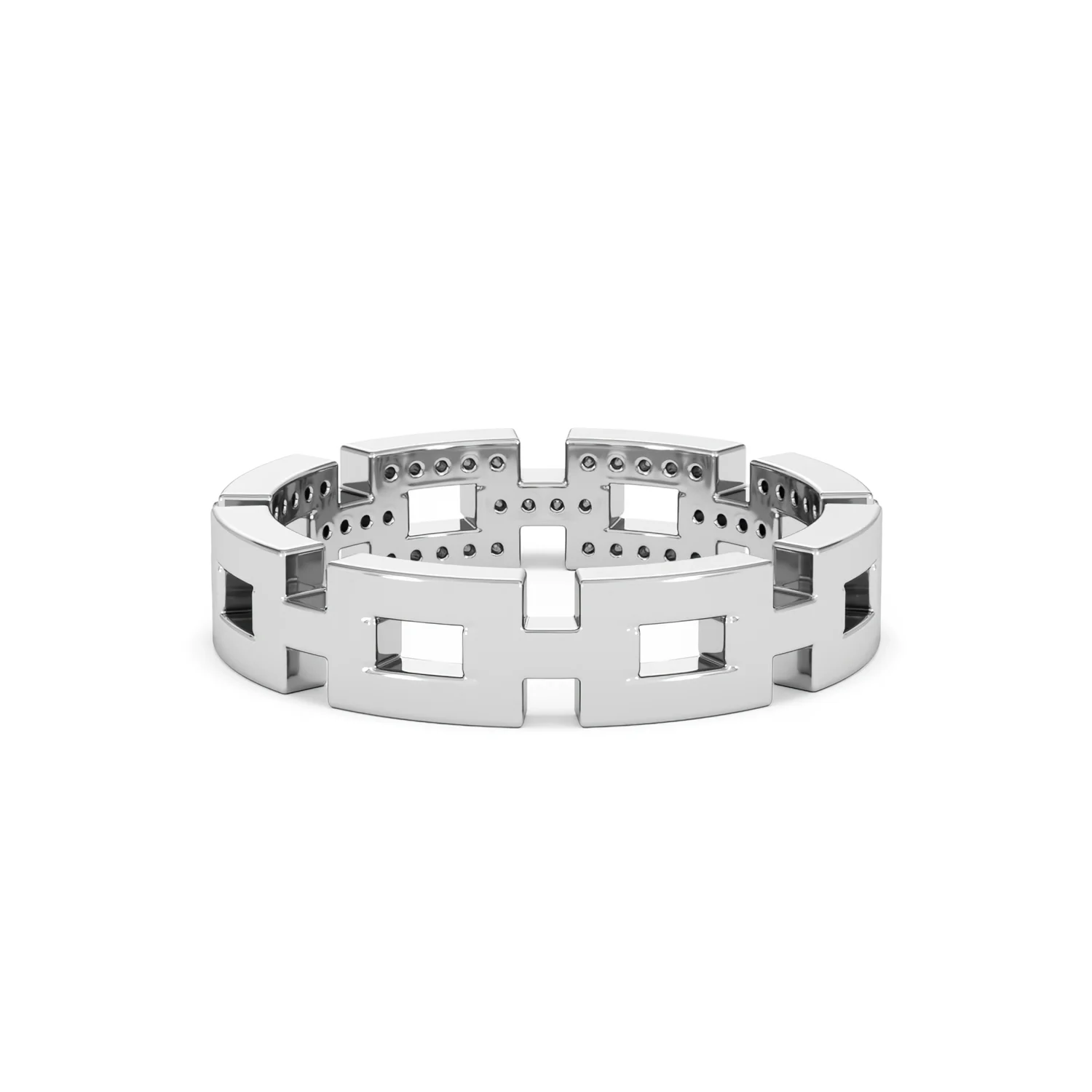 Lab Diamond Chain Link Ring 0.24ct in 925 Silver - Image 51