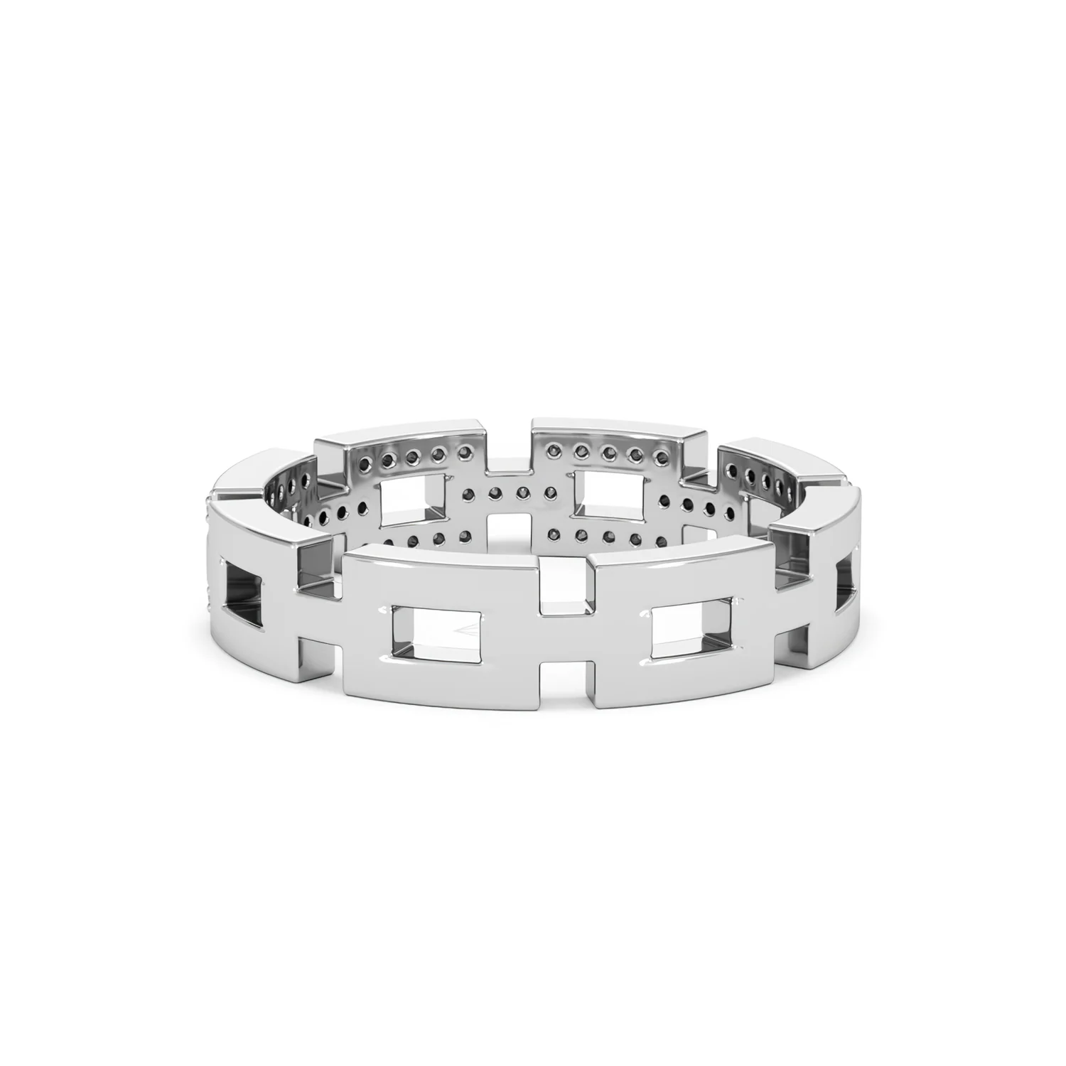 Lab Diamond Chain Link Ring 0.24ct in 925 Silver - Image 52