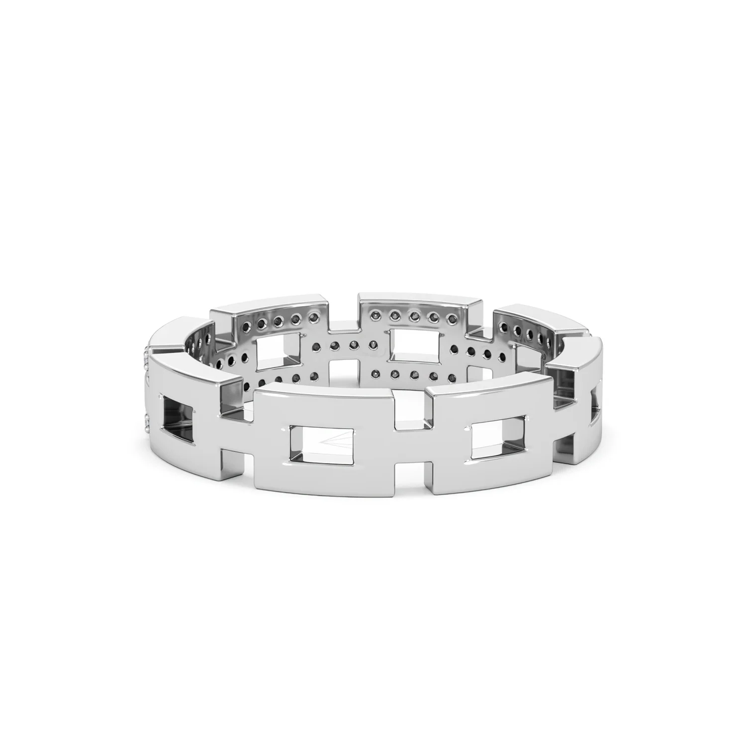 Lab Diamond Chain Link Ring 0.24ct in 925 Silver - Image 53