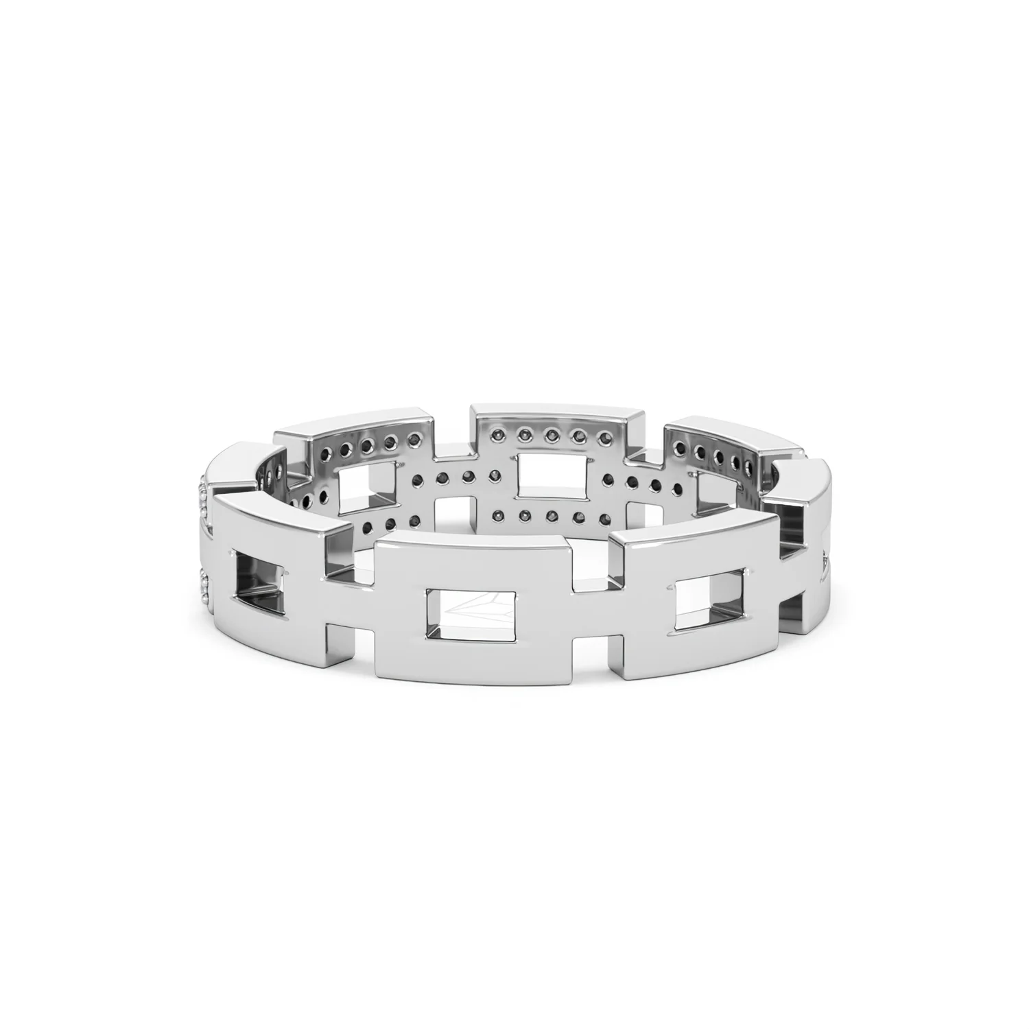 Lab Diamond Chain Link Ring 0.24ct in 925 Silver - Image 54