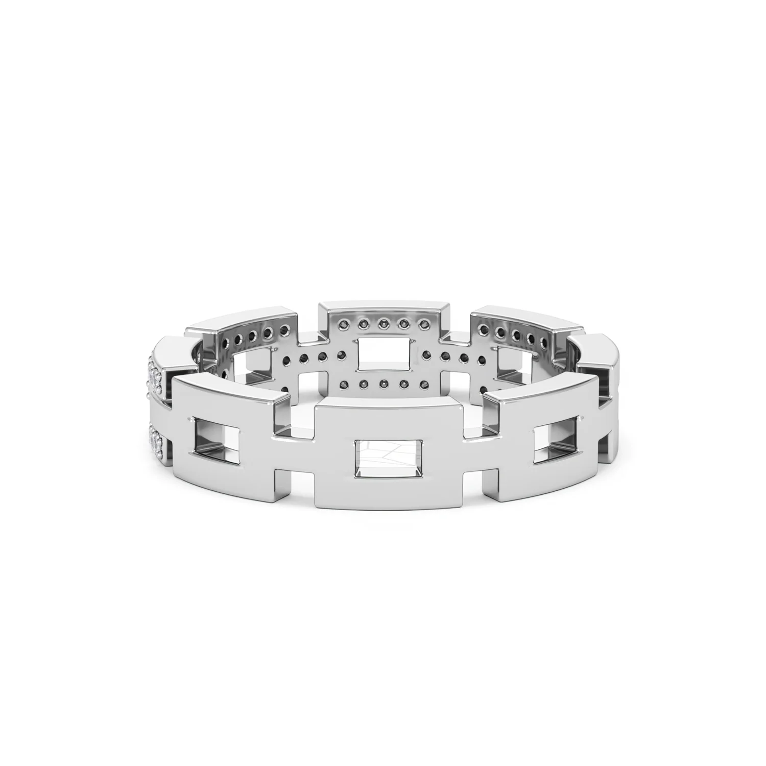 Lab Diamond Chain Link Ring 0.24ct in 925 Silver - Image 56