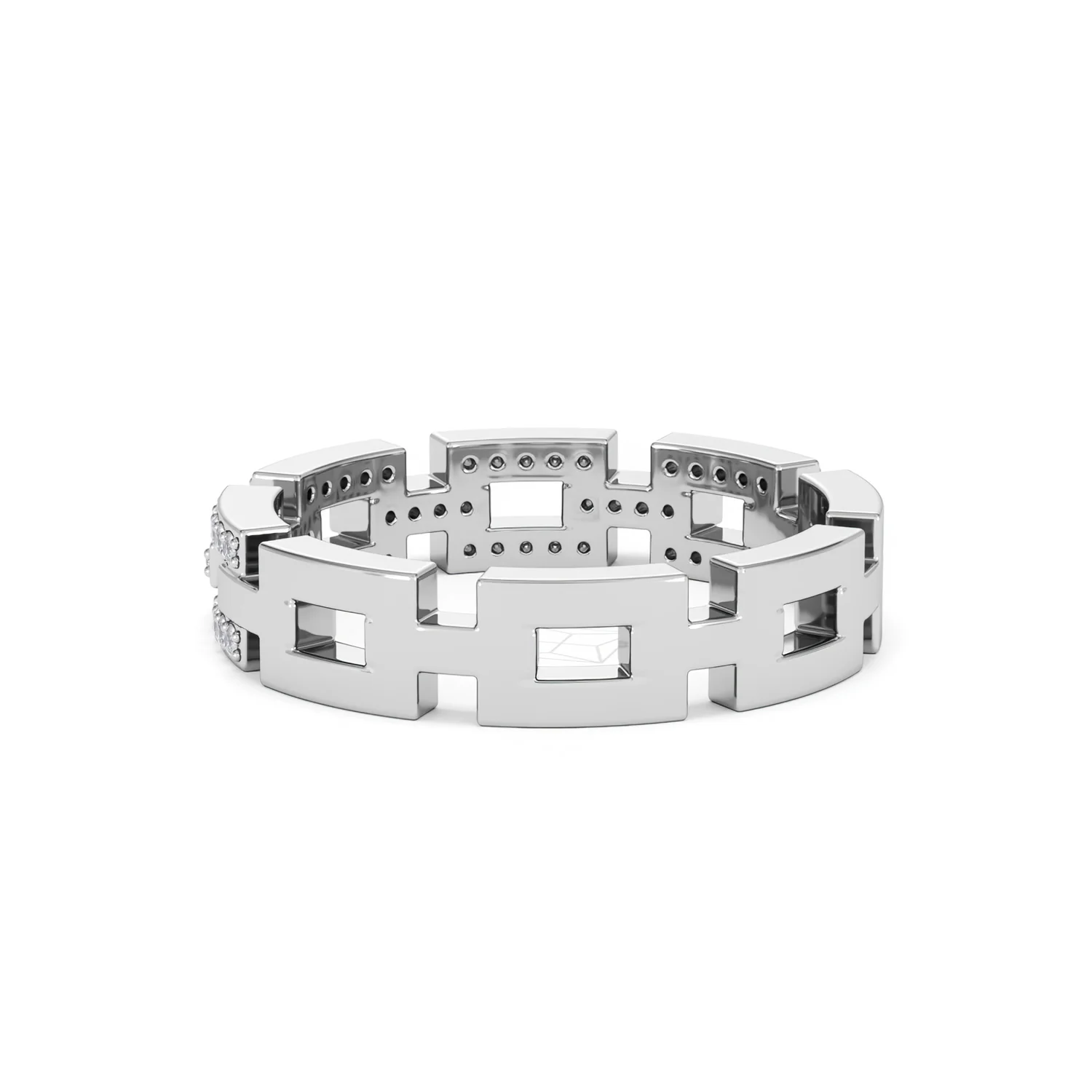 Lab Diamond Chain Link Ring 0.24ct in 925 Silver - Image 57