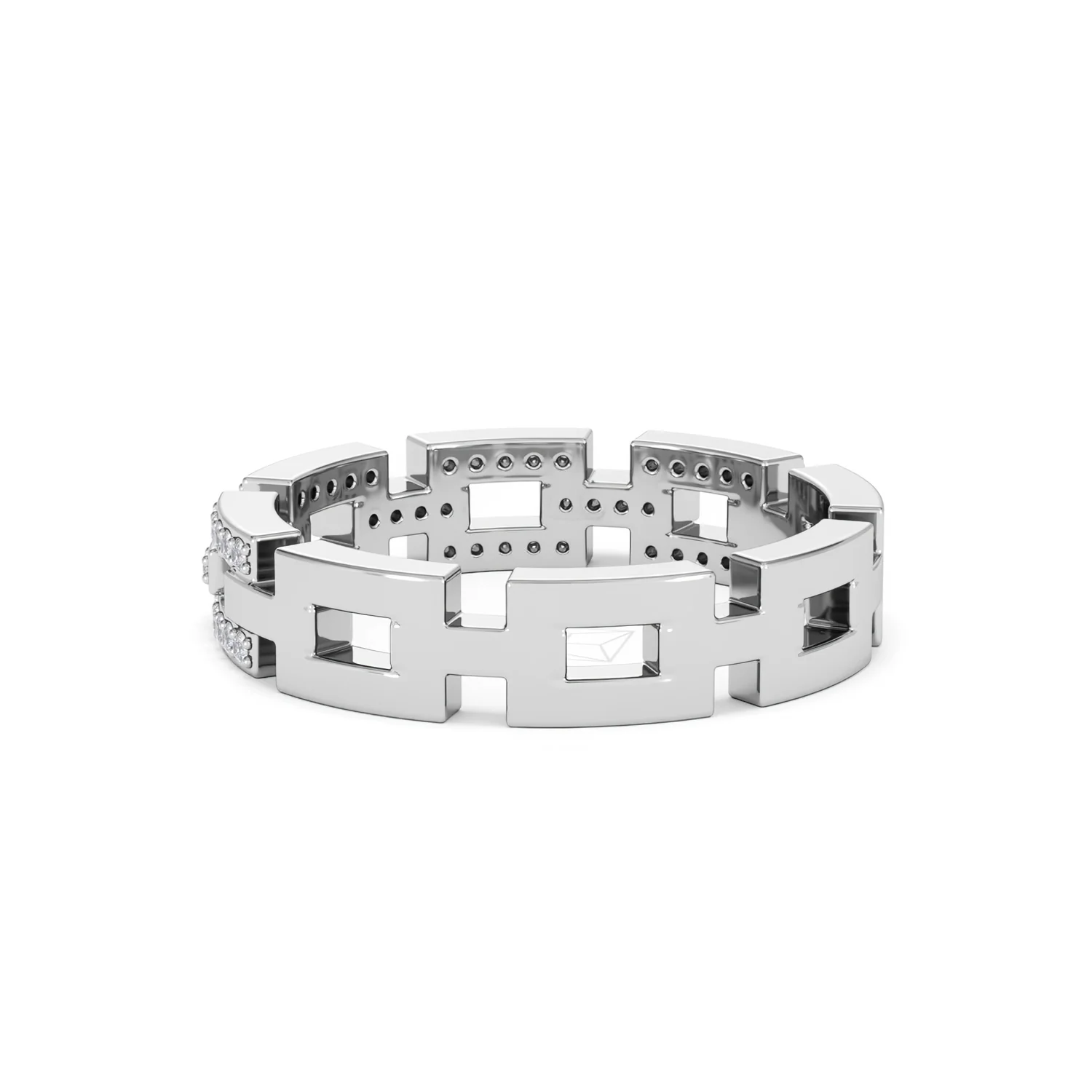 Lab Diamond Chain Link Ring 0.24ct in 925 Silver - Image 58