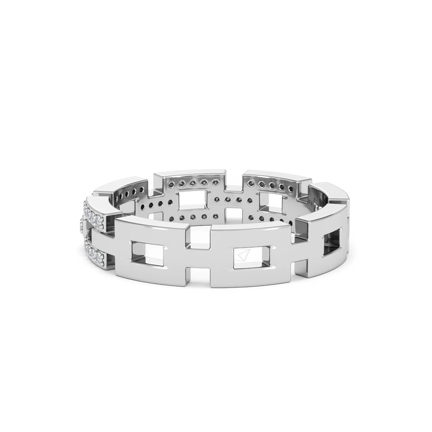 Lab Diamond Chain Link Ring 0.24ct in 925 Silver - Image 59