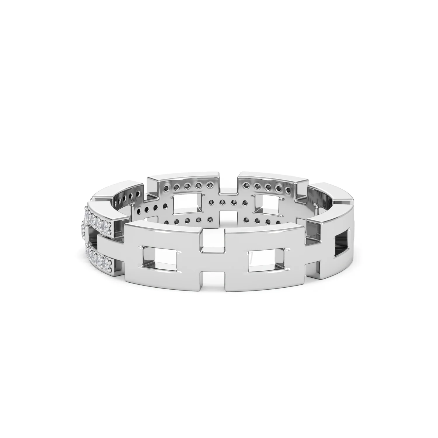Lab Diamond Chain Link Ring 0.24ct in 925 Silver - Image 60