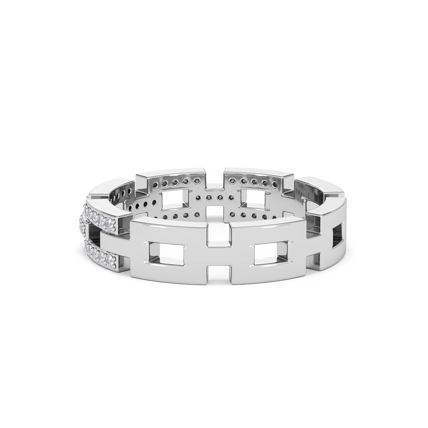 Lab Diamond Chain Link Ring 0.24ct in 925 Silver - Image 61