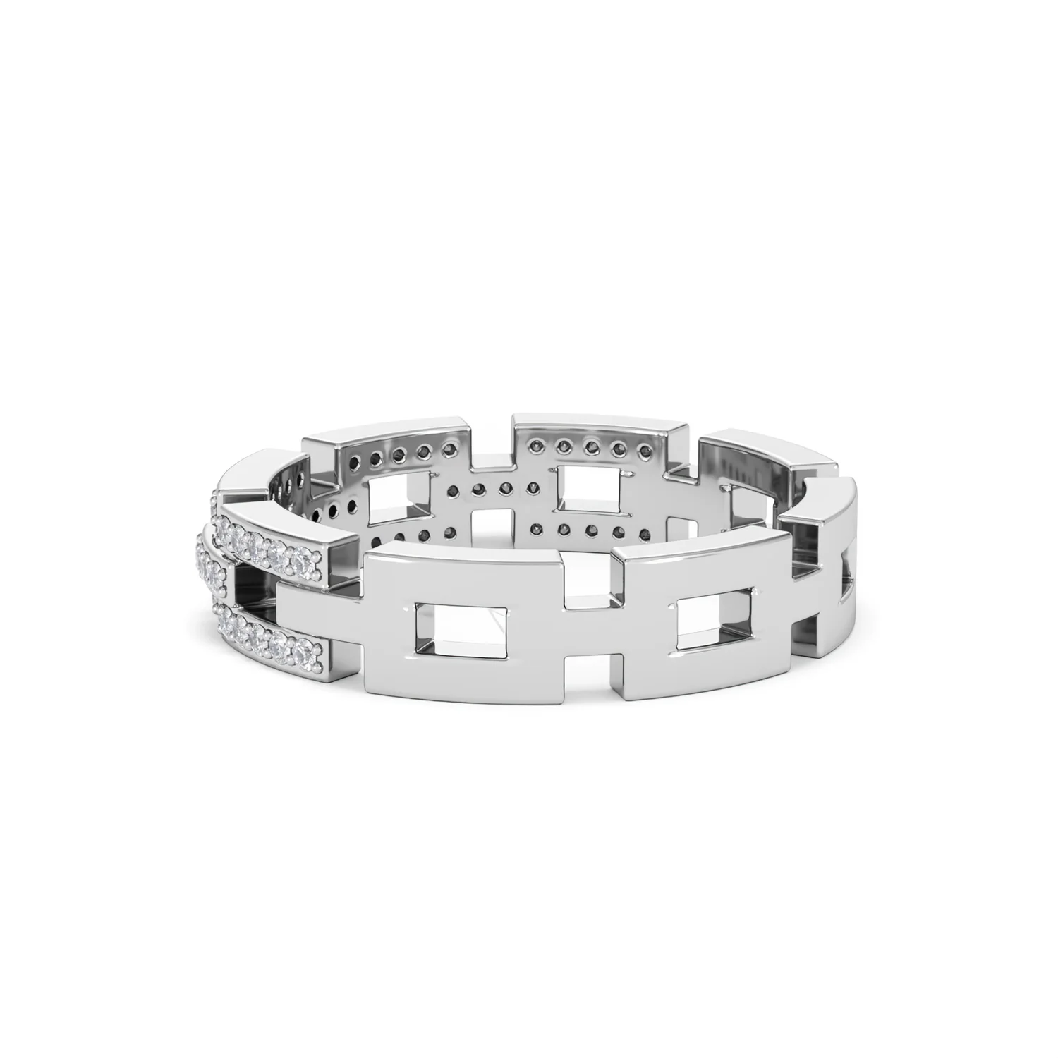 Lab Diamond Chain Link Ring 0.24ct in 925 Silver - Image 63