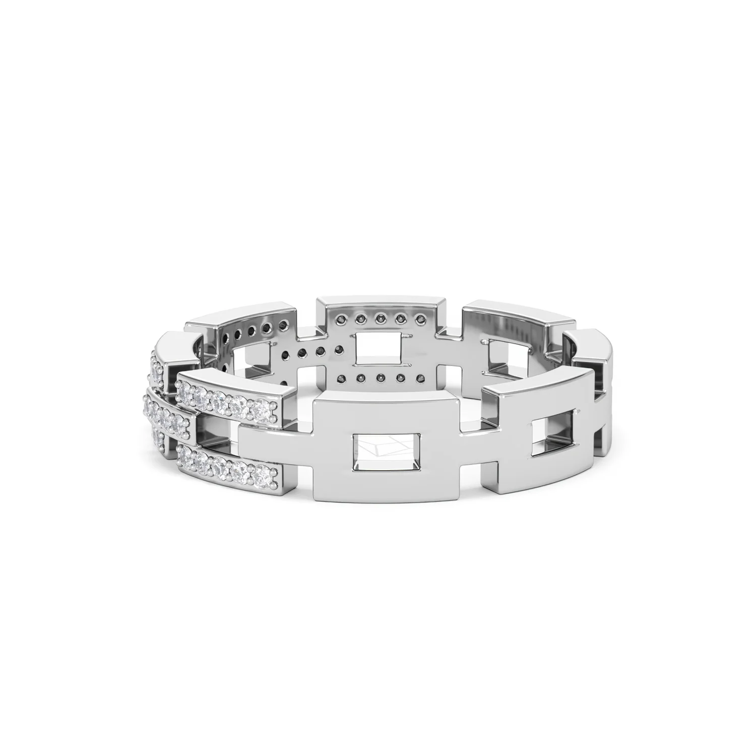 Lab Diamond Chain Link Ring 0.24ct in 925 Silver - Image 66