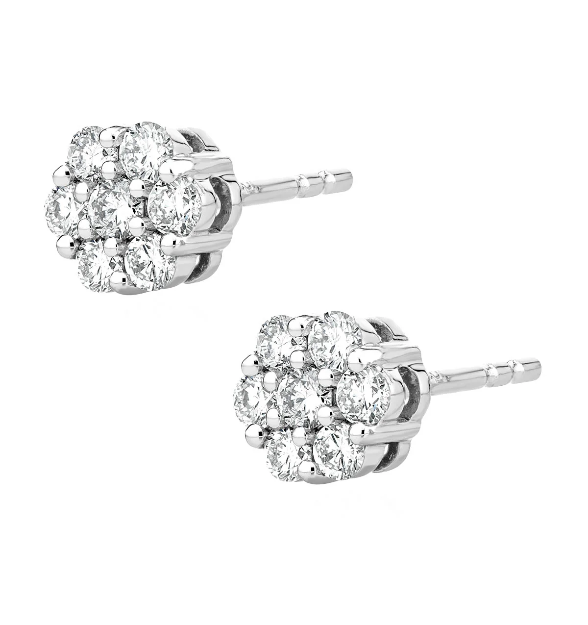 Lab Diamond Cluster Earrings 0.50ct H/SI Quality set in 9K White Gold - Image 2
