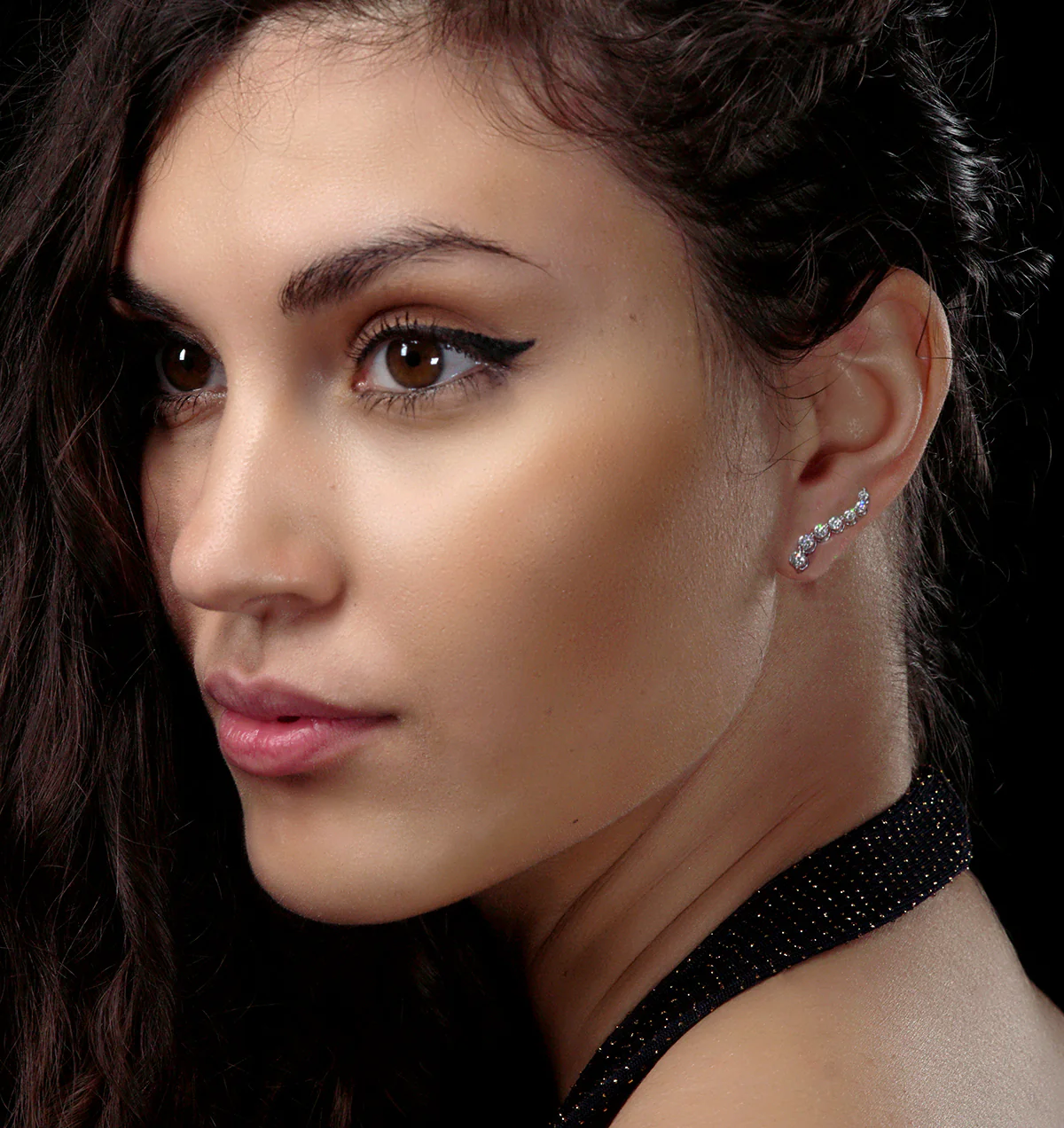 Lab Diamond Ear Climber Life Journey Earrings 1.00ct H/Si 9KW Gold - Image 6