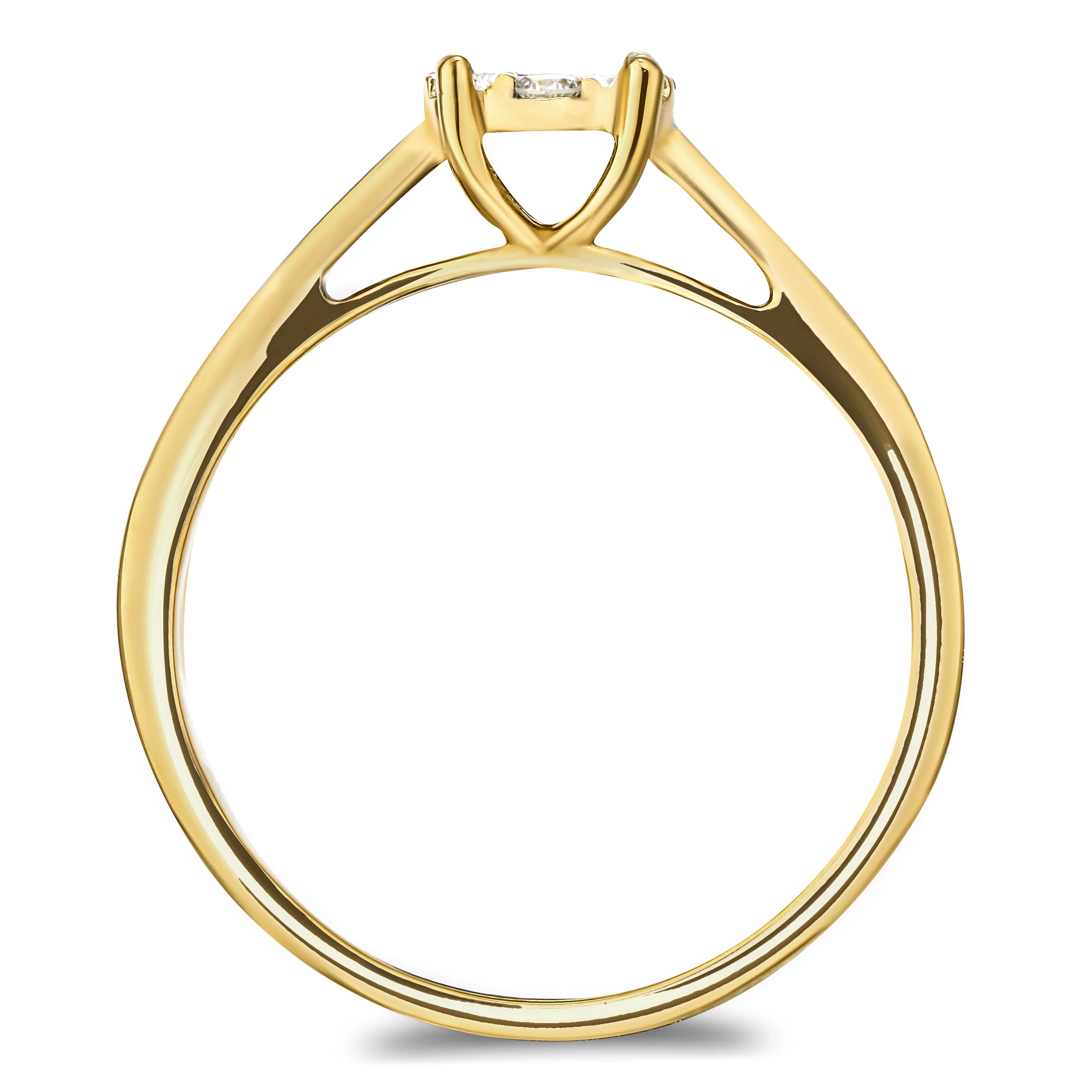 Lab Diamond Engagement Ring With Shoulders 0.25ct H/Si in 18K Gold Vermeil - Image 4