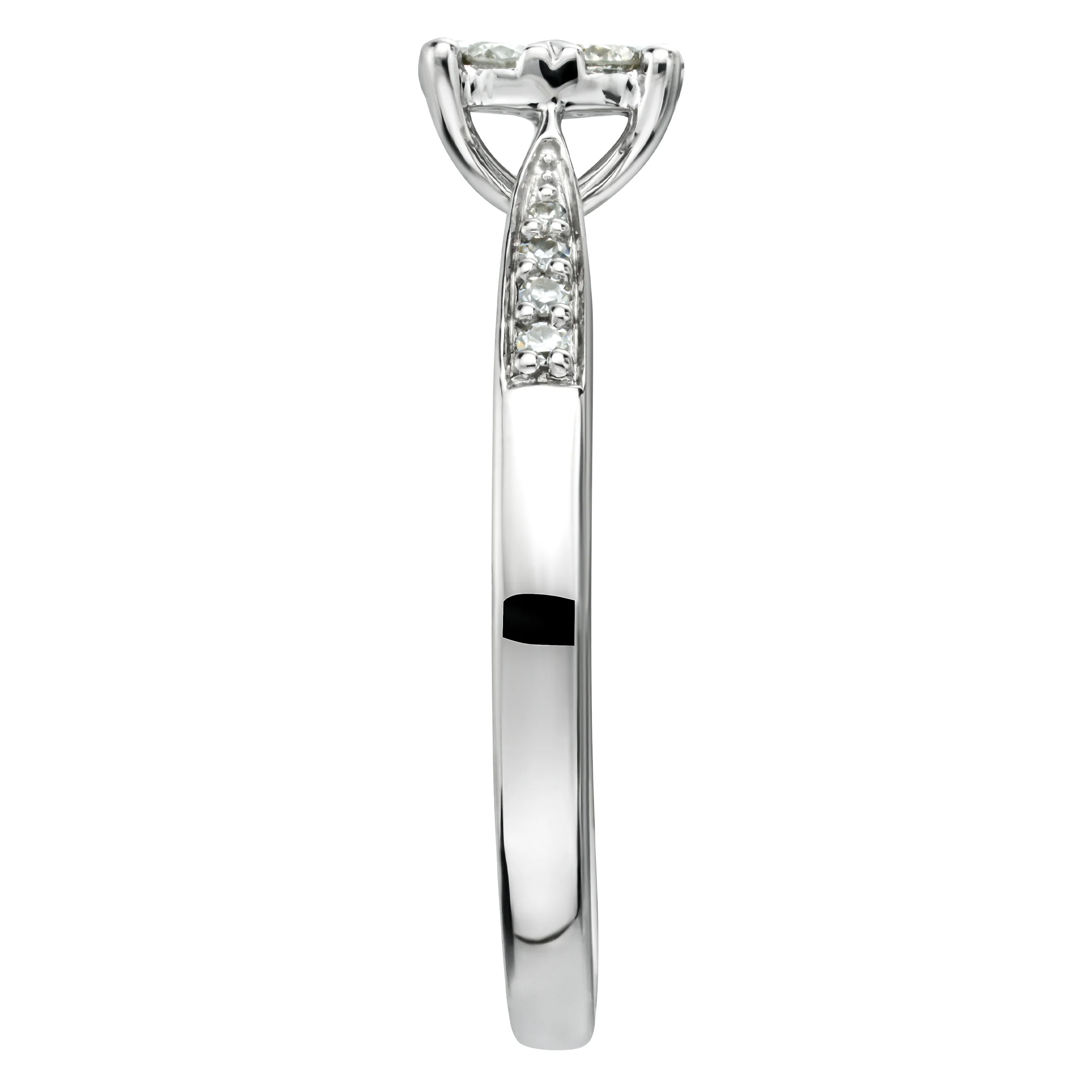 Lab Diamond Engagement Ring With Shoulders 0.25ct H/Si - 9K White Gold - Image 3