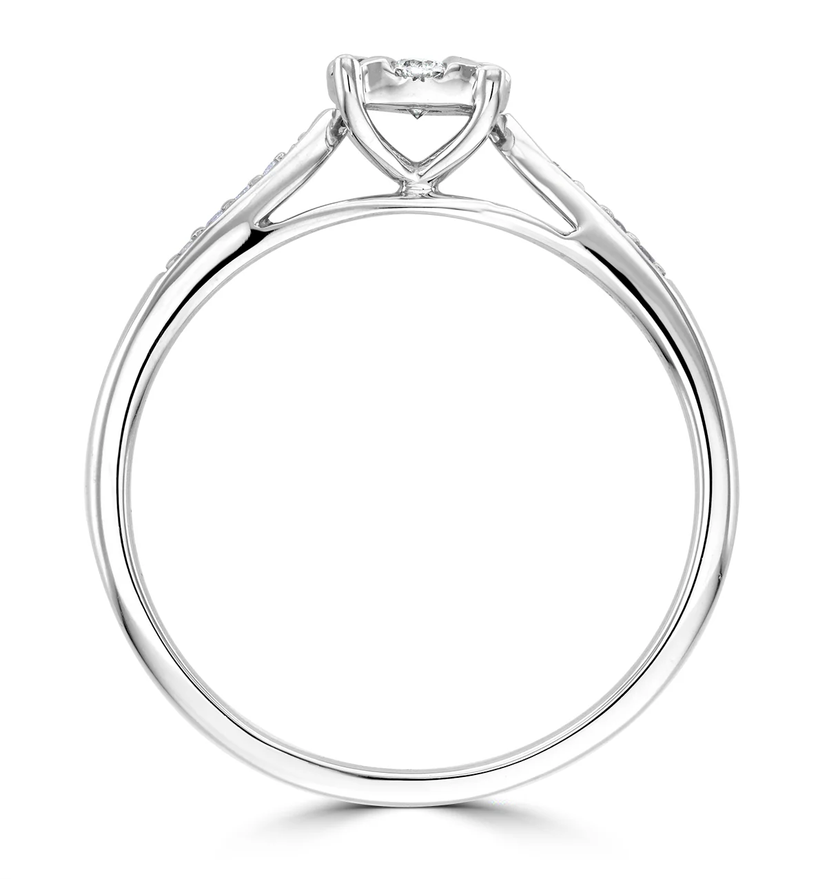 Lab Diamond Engagement Ring With Shoulders 0.25ct H/Si in 925 Silver - Image 3