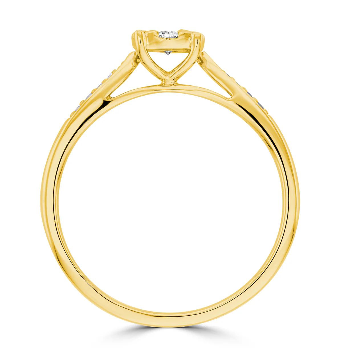 Lab Diamond Engagement Ring With Shoulders 0.25ct H/Si in 9K Gold - Image 3