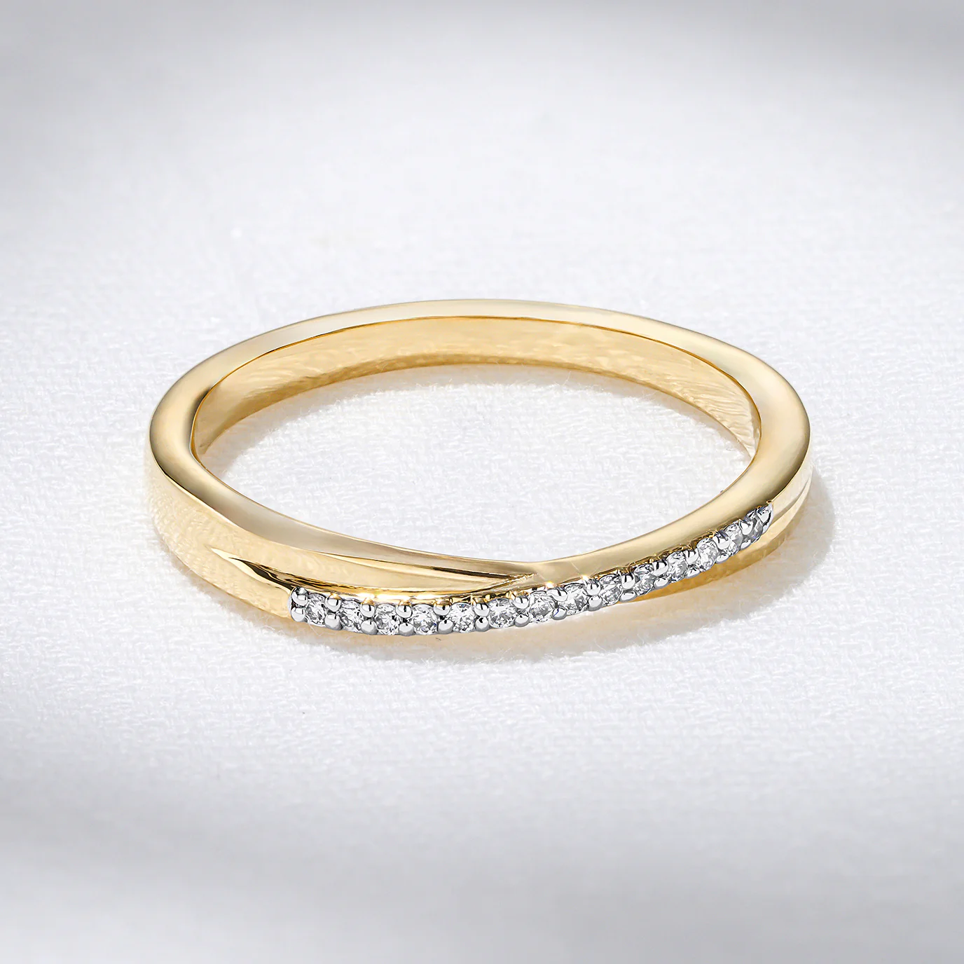 Lab Diamond Half Eternity Wave Ring 0.05ct in 18K Gold Vermeil - Image 5