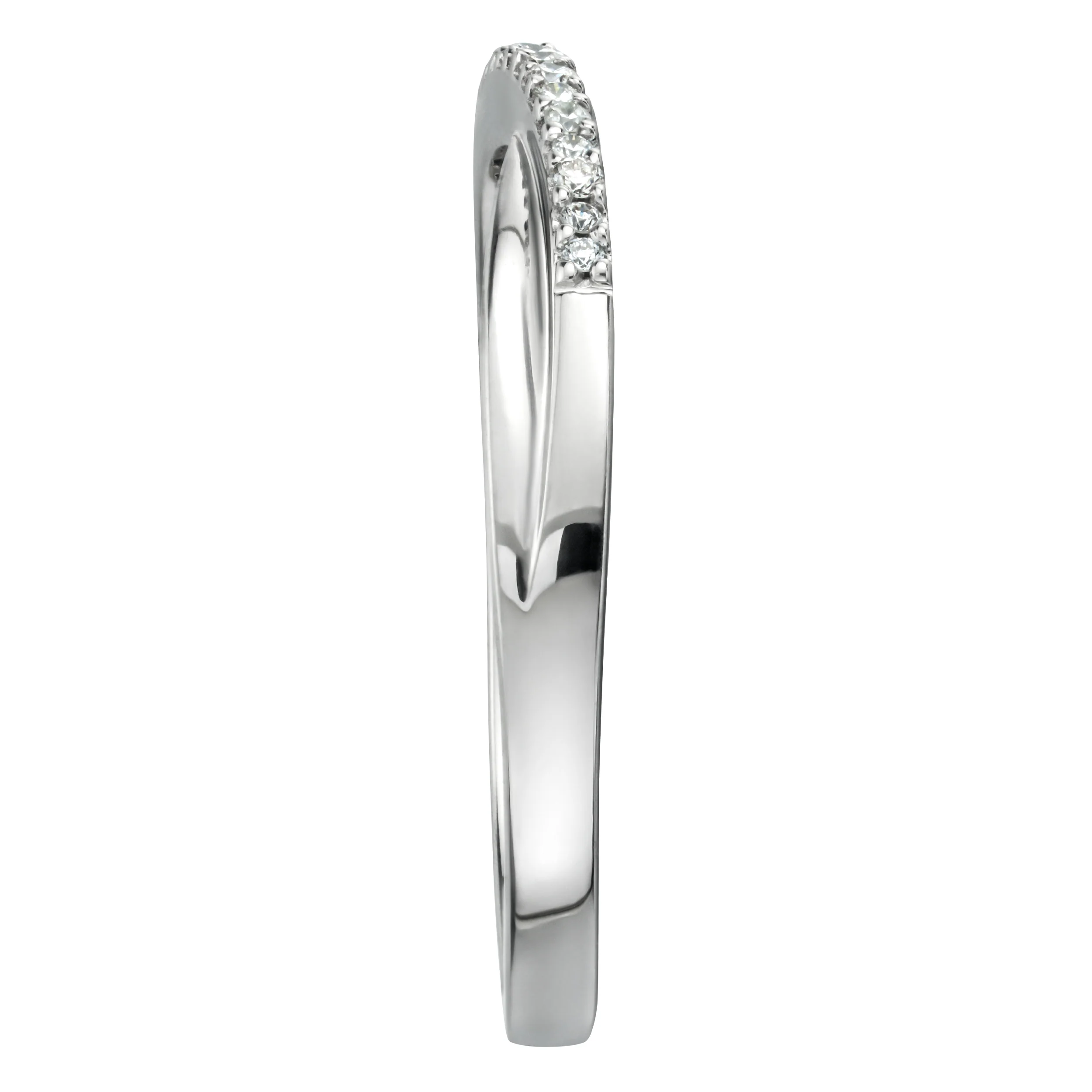 Lab Diamond Half Eternity Wave Ring 0.05ct in 925 Silver - Image 4