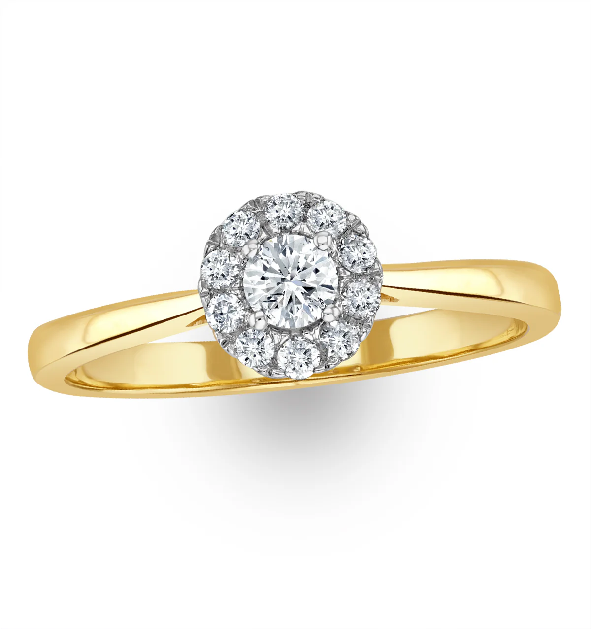 Lab Diamond Halo Engagement Ring 0.25ct H/Si in 9K Gold - Image 4