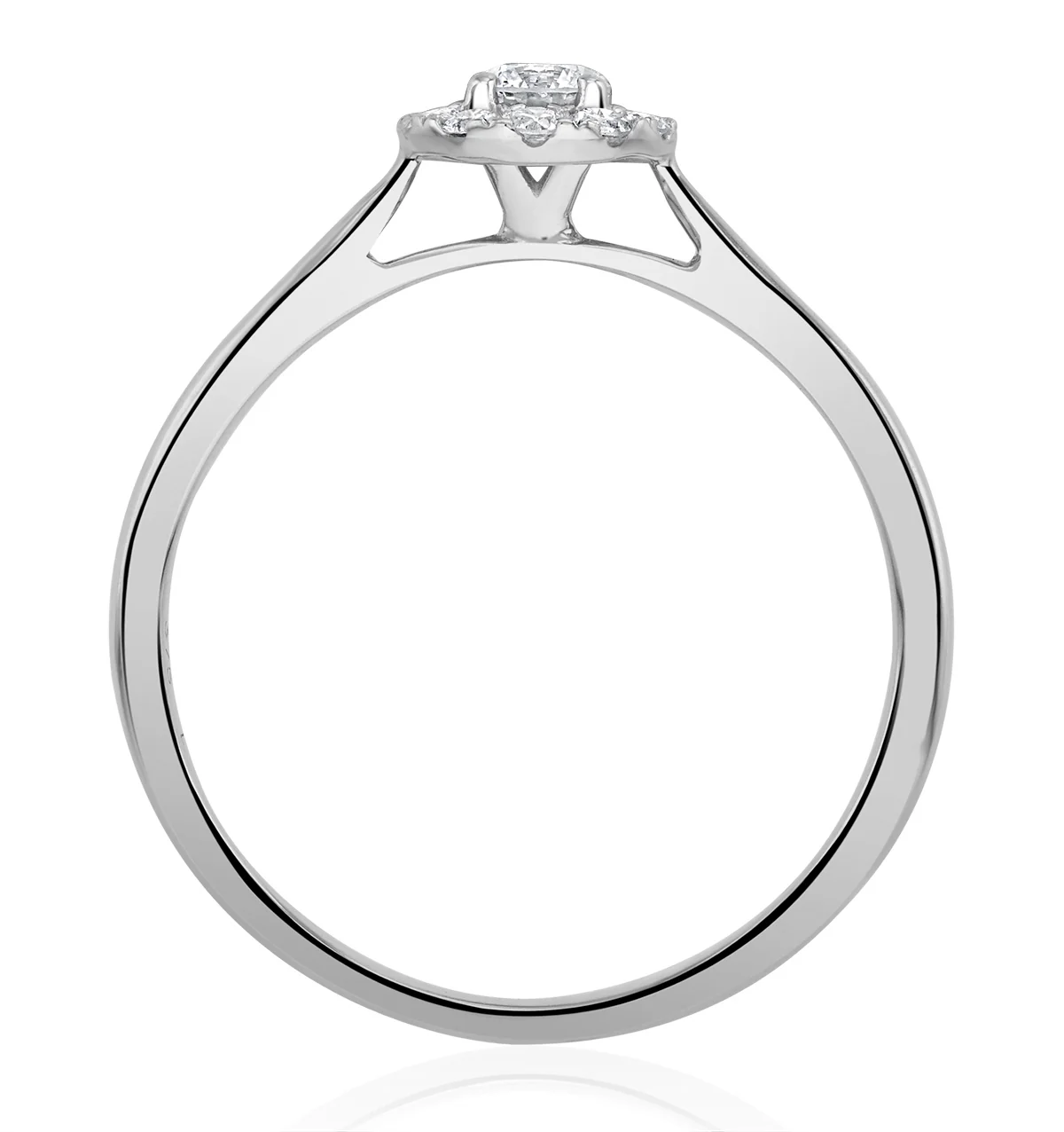 Lab Diamond Halo Engagement Ring 0.25ct H/Si in 9K White Gold - Image 3