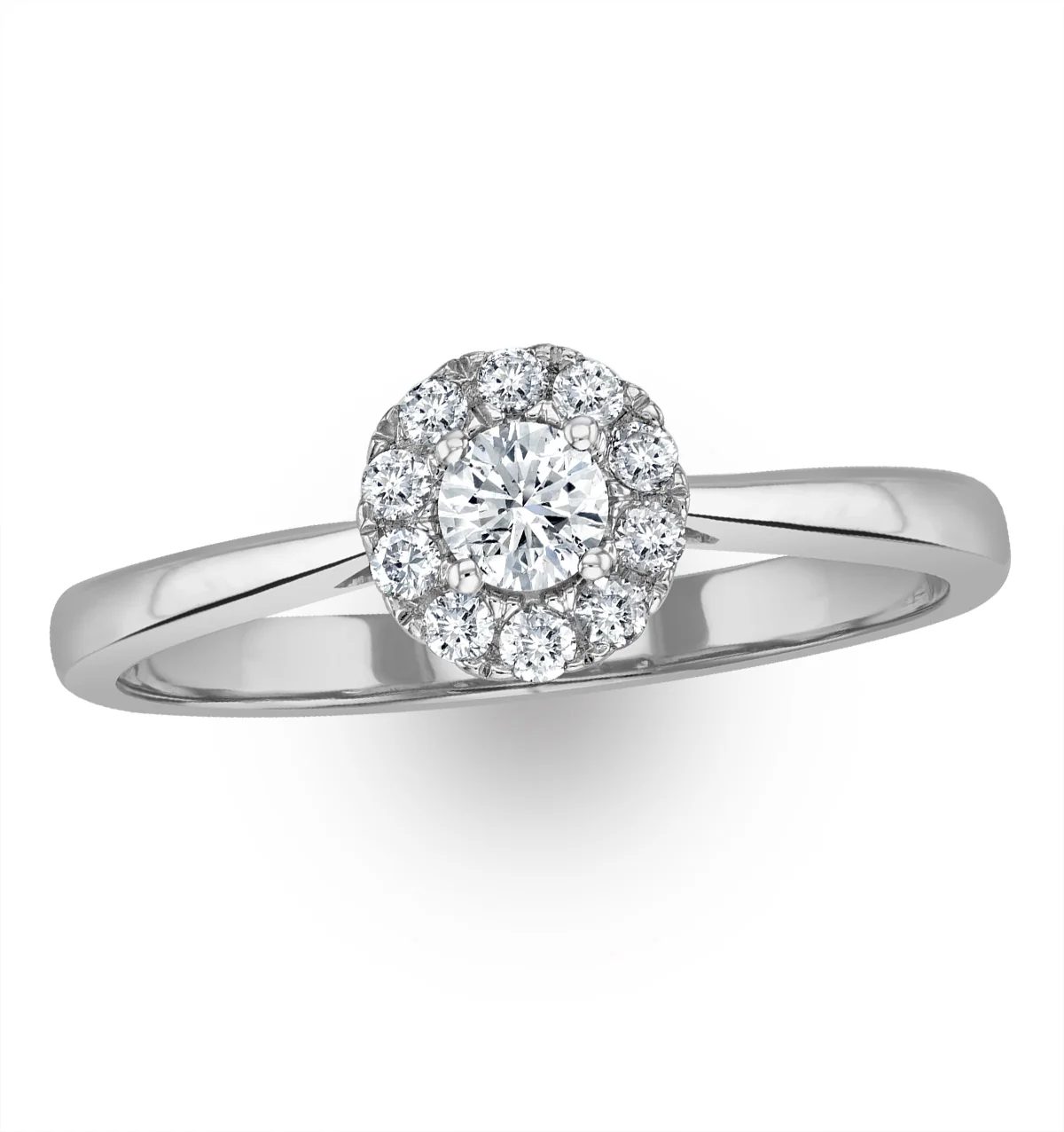 Lab Diamond Halo Engagement Ring 0.25ct H/Si in 9K White Gold - Image 4